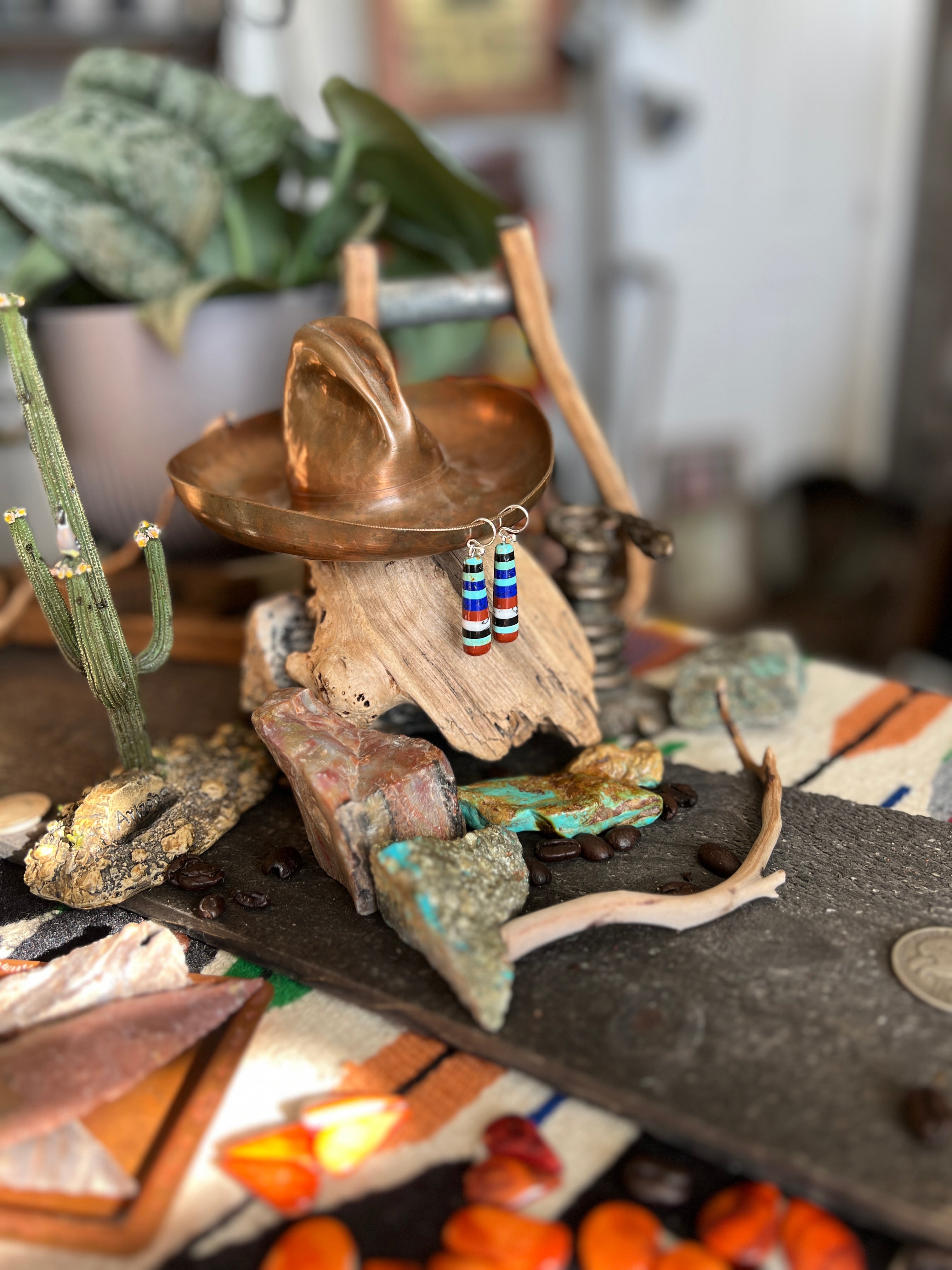 Santo Domingo Layered Multistone Earrings by Ronald Chavez, Stacked Gems #5
