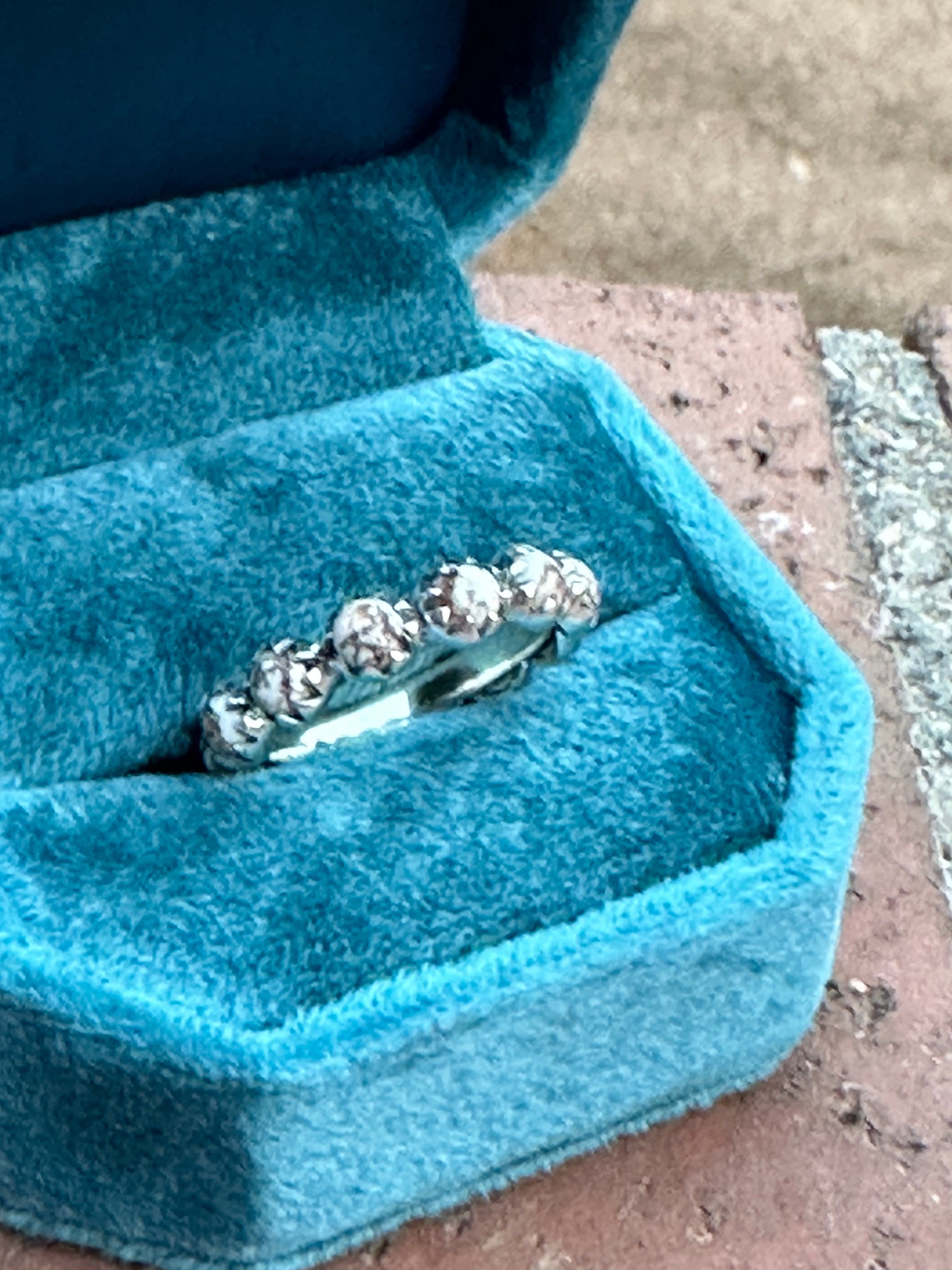 Natural Wild Horse & Sterling Silver Mini Eternity Band