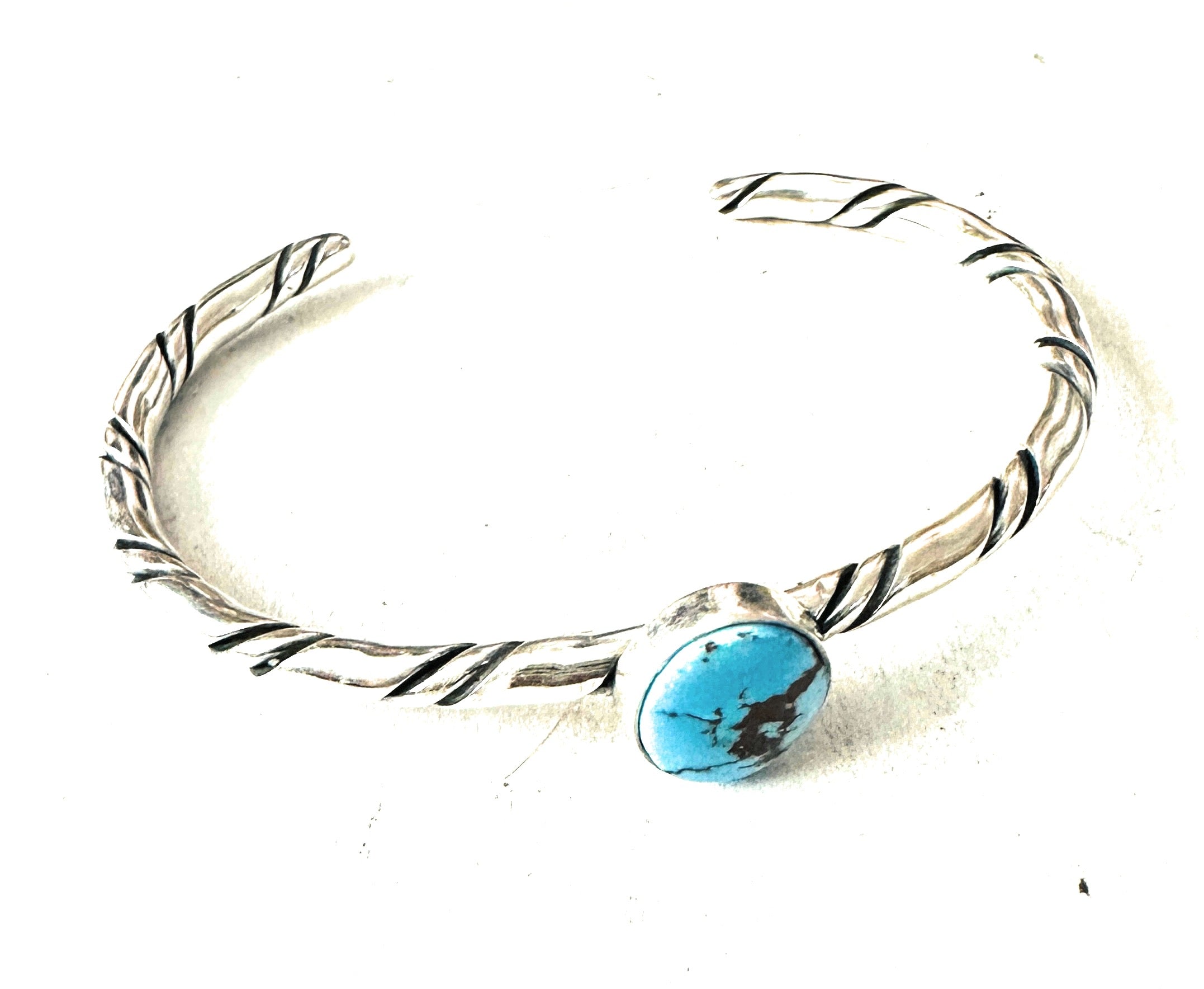 Navajo Sterling Silver & Golden Hills Turquoise Cuff Bracelet