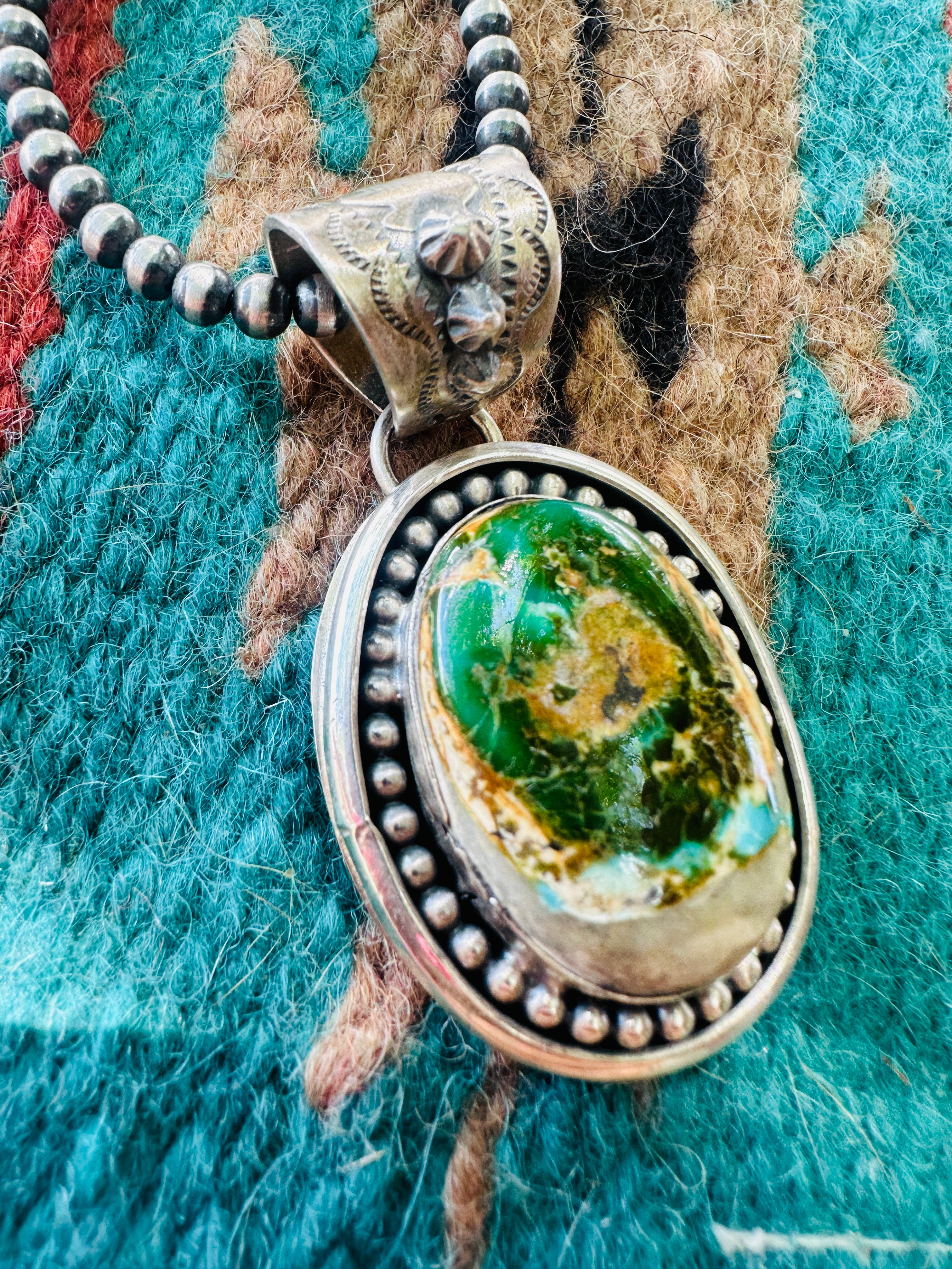 Handcrafted Sterling Silver & Royston Turquoise Pendant