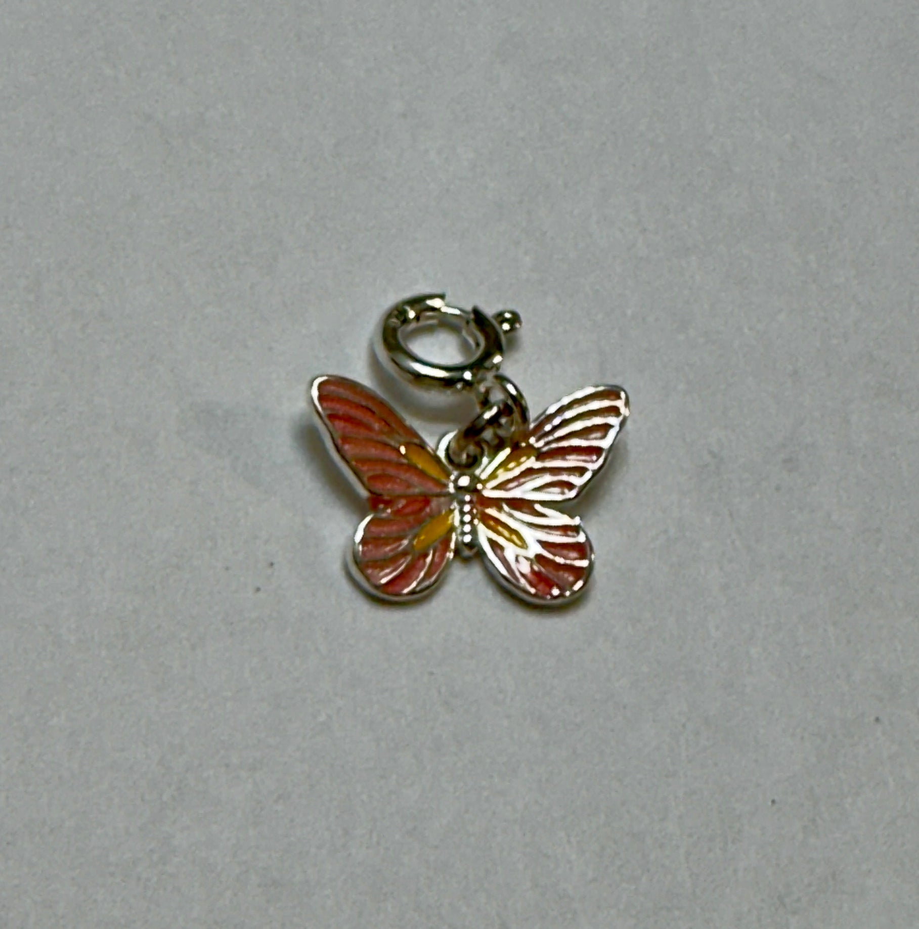 Sterling Silver Pink Butterfly Charm