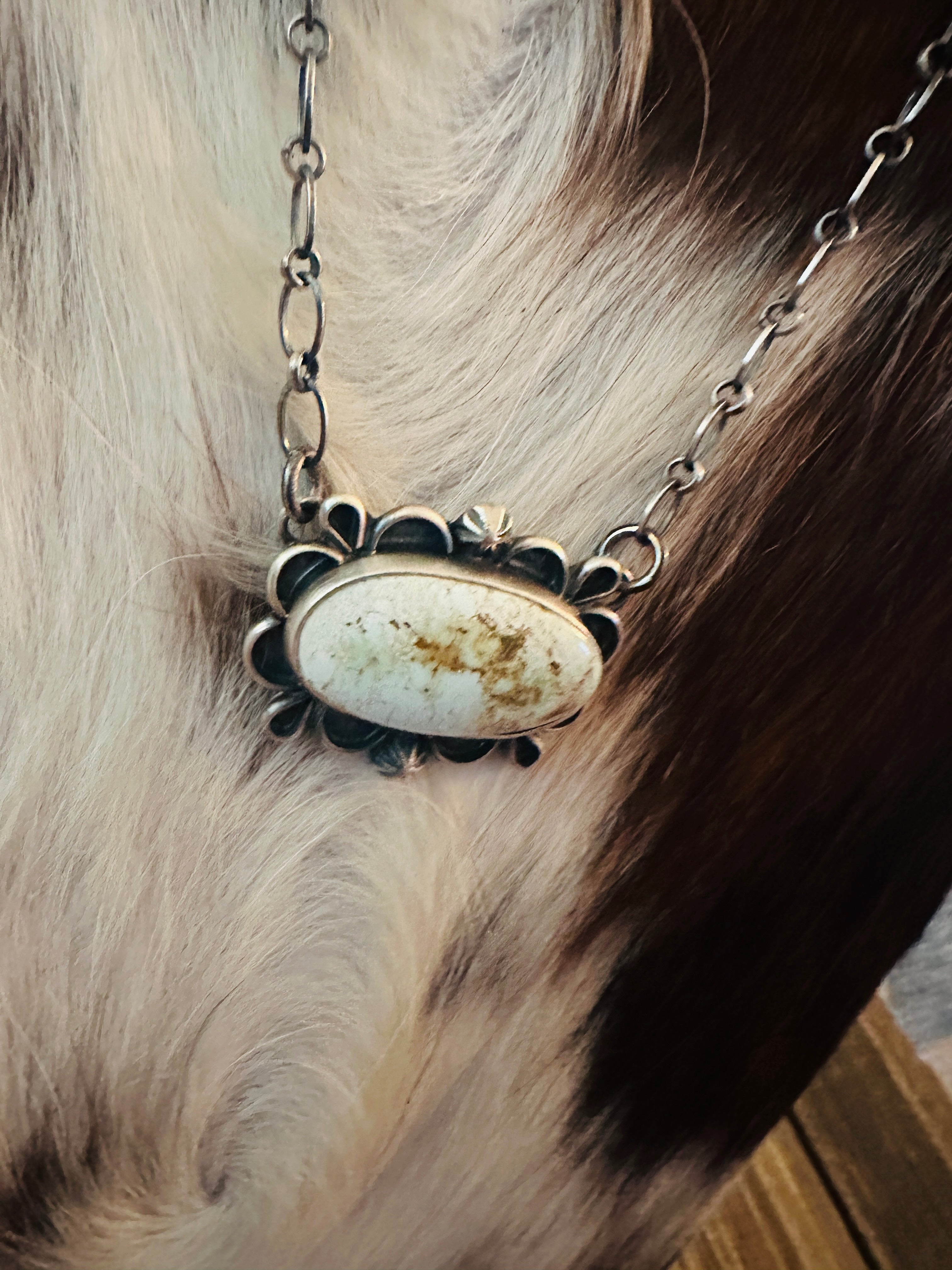 Handcrafted Dry Creek Turquoise & Sterling Silver Necklace by Jameson Garcia