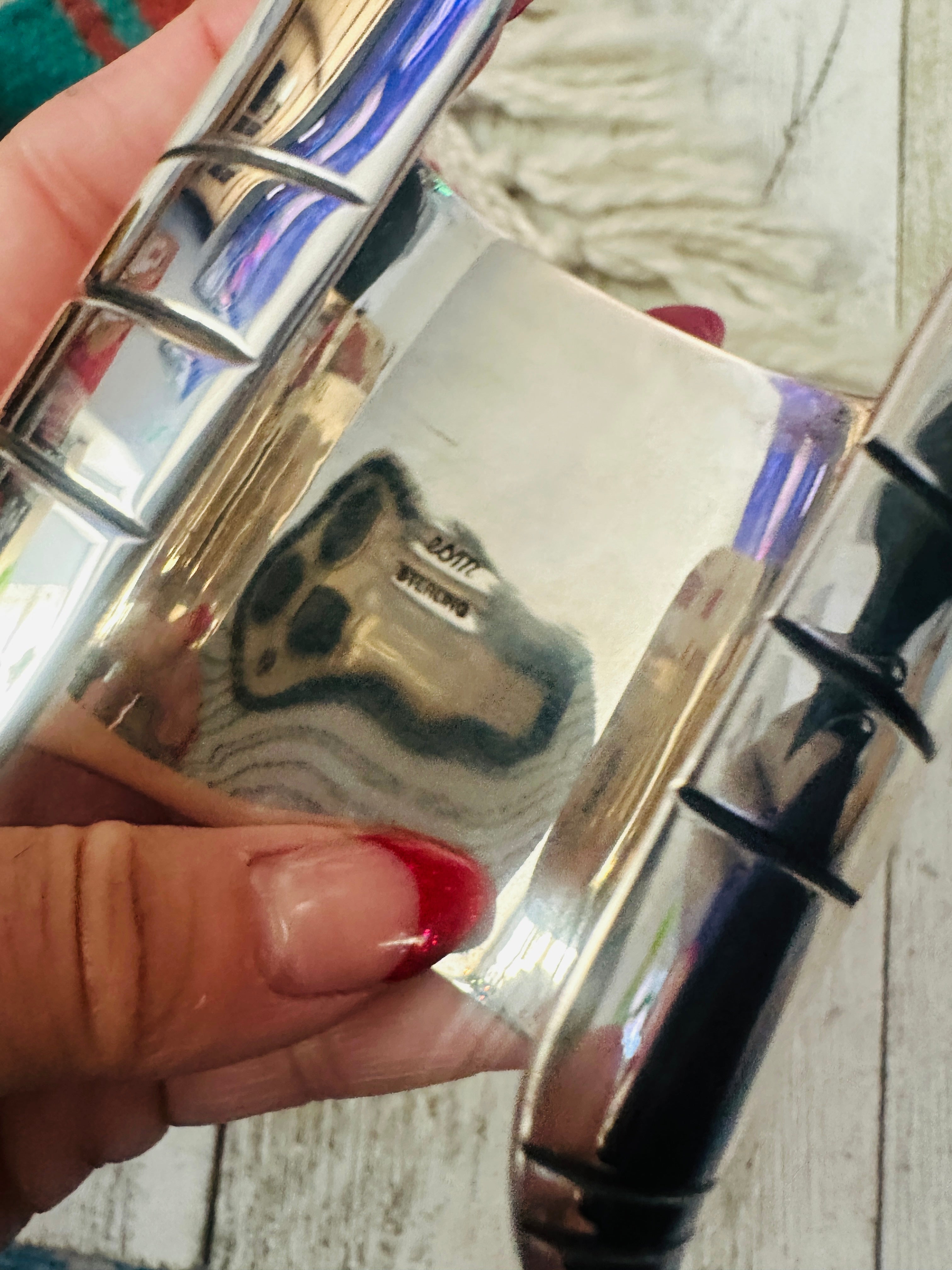 Handcrafted Sterling Silver & Pilot Mountain Turquoise Cuff Bracelet by Ed Smith