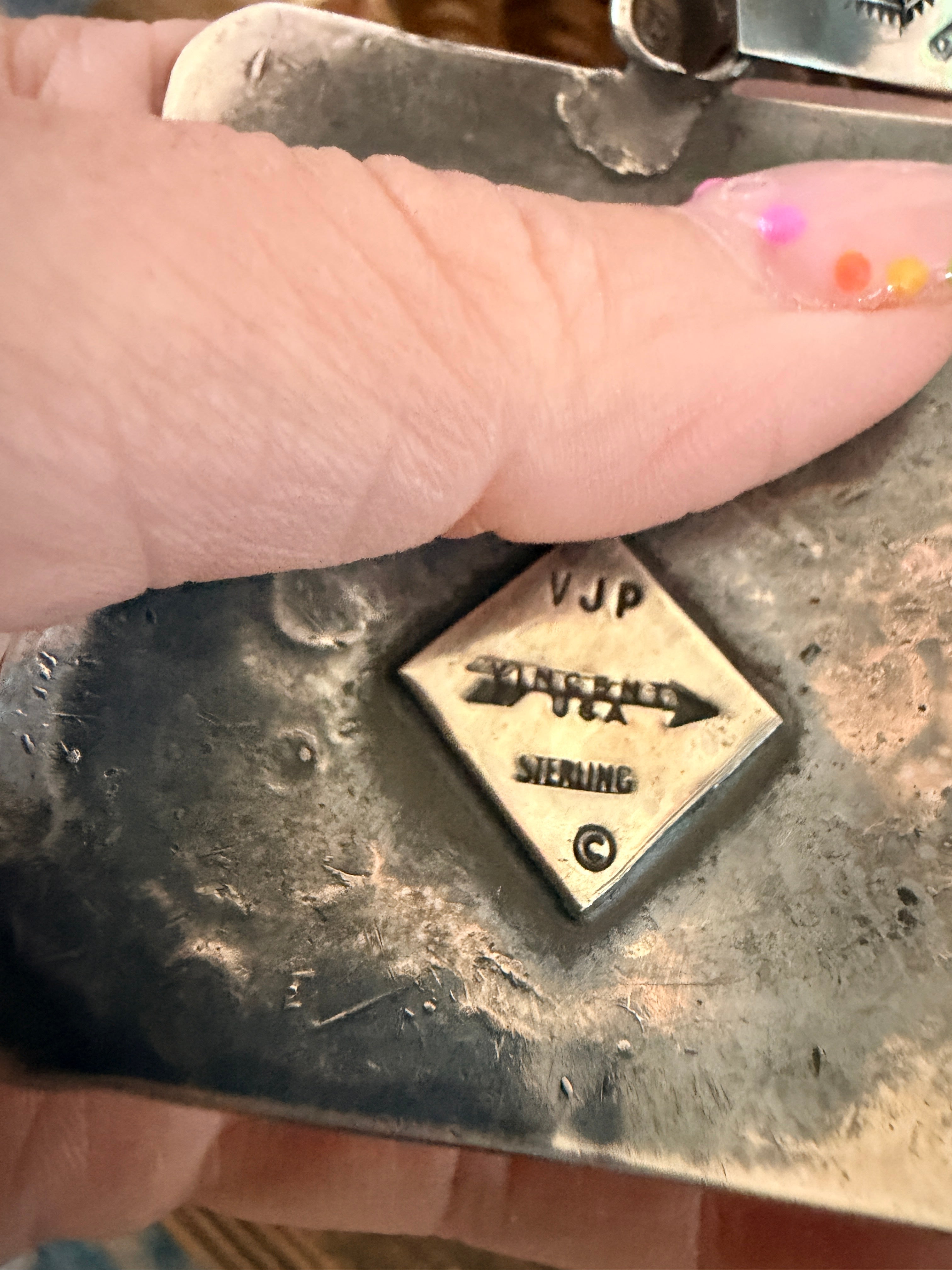 Handcrafted Sterling Silver Concho Pendant by Vincent Platero