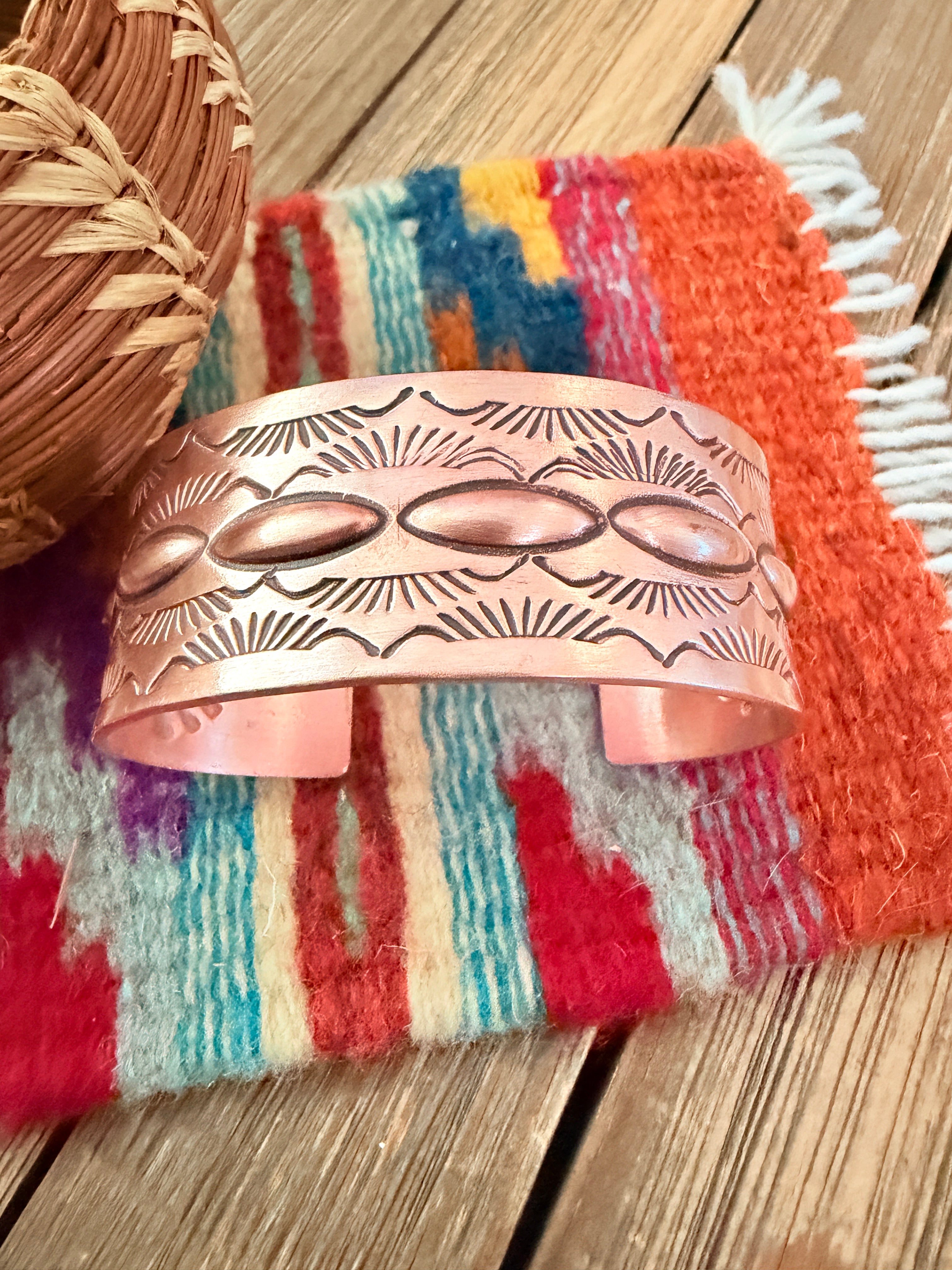 Handcrafted Copper Cuff Bracelet by Elvira Bill