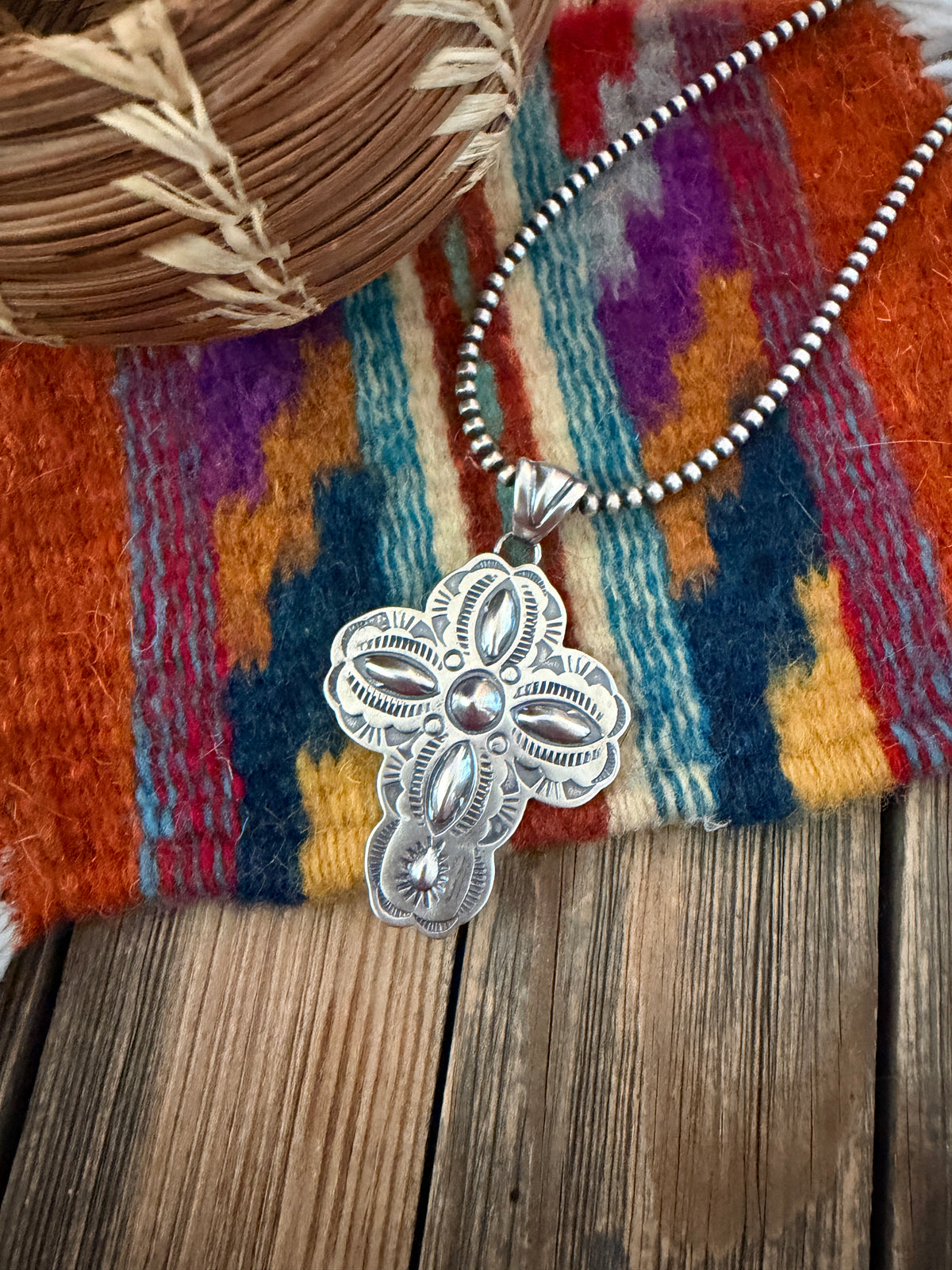 Handcrafted Sterling Silver Cross Pendant by Benson Shorty