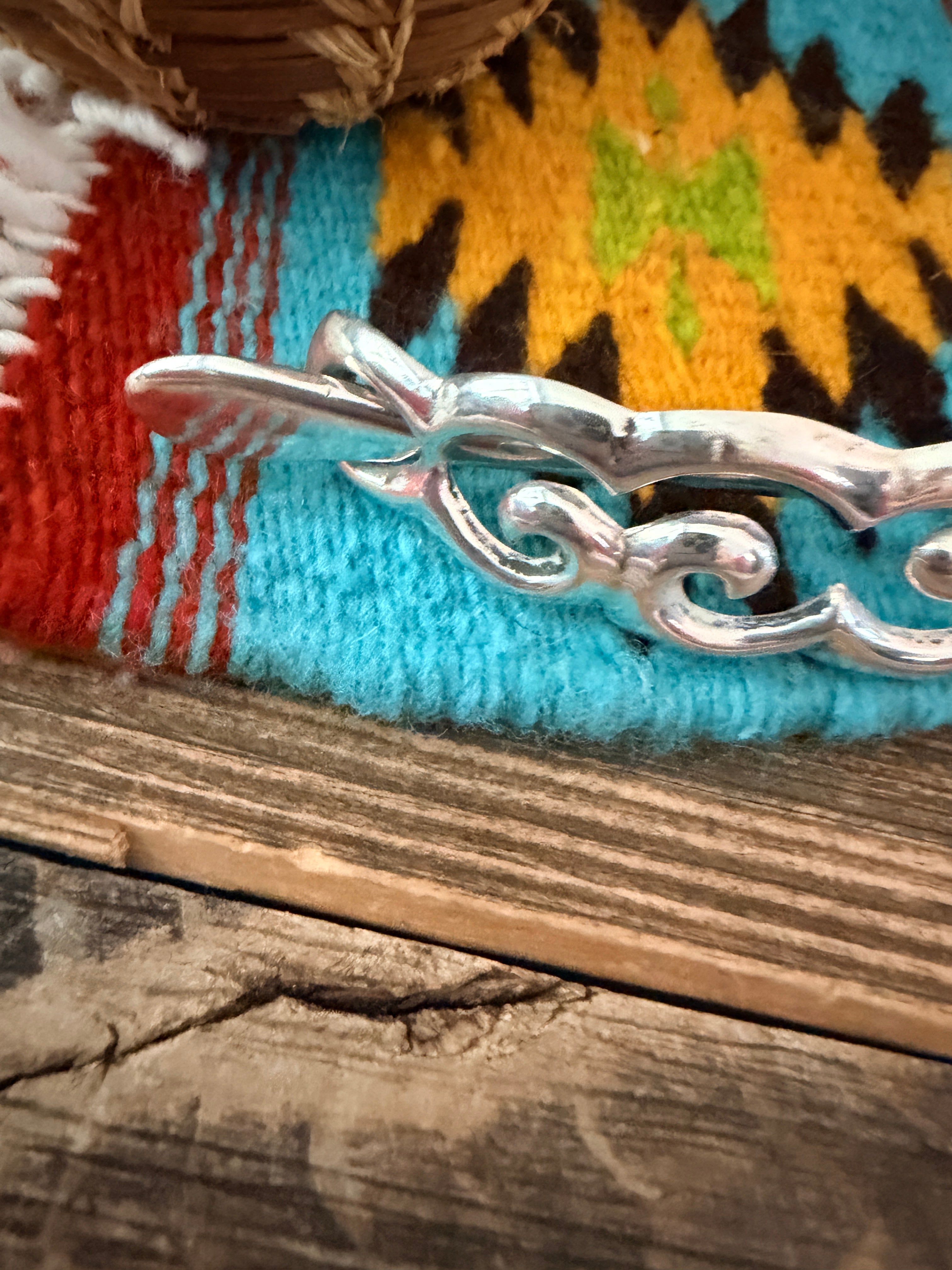 Handcrafted Old Pawn Sterling Silver Hair Pin by Frank Chee