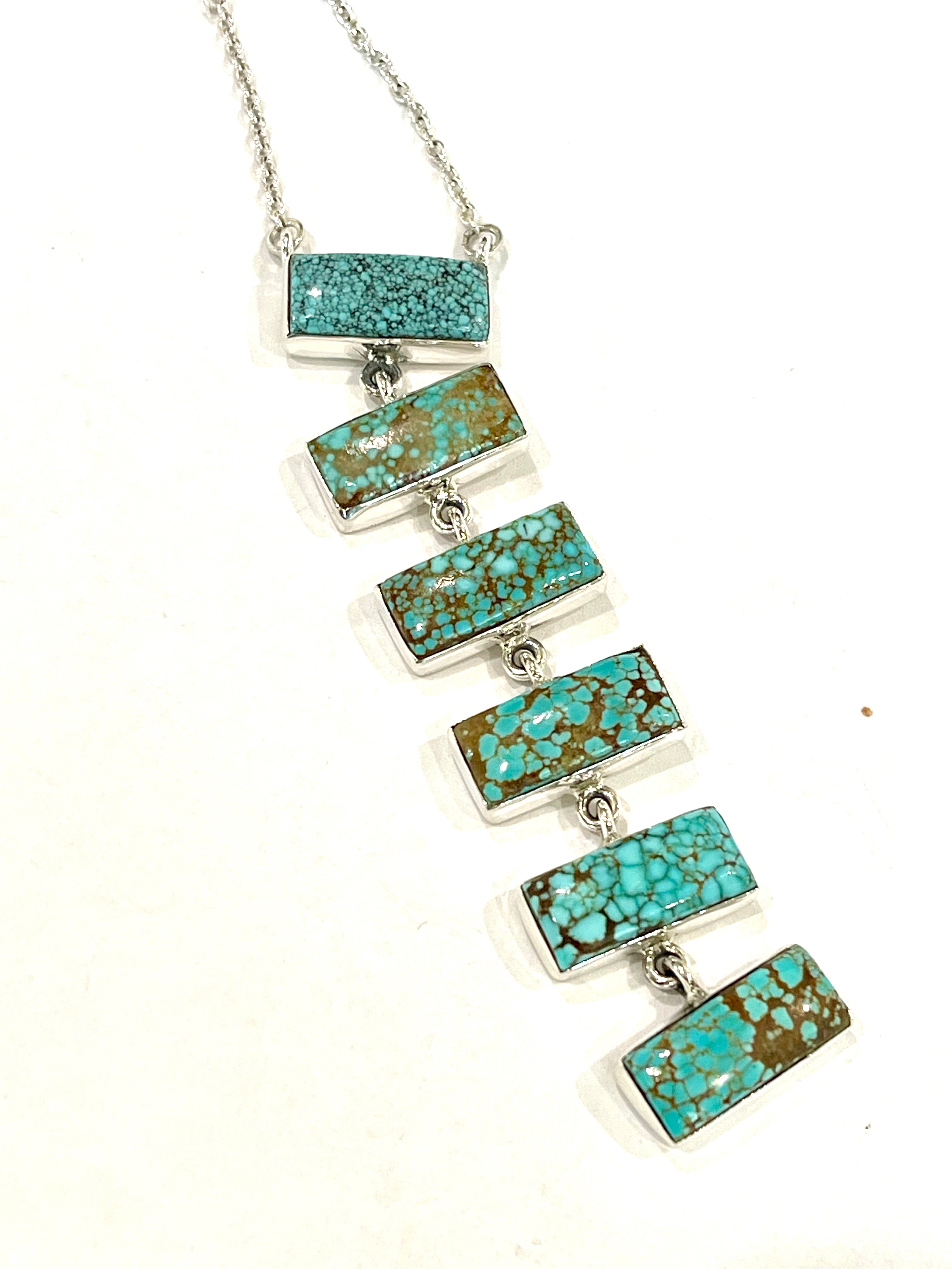 Handmade Sterling Silver, Number 8 Turquoise Drop Necklace