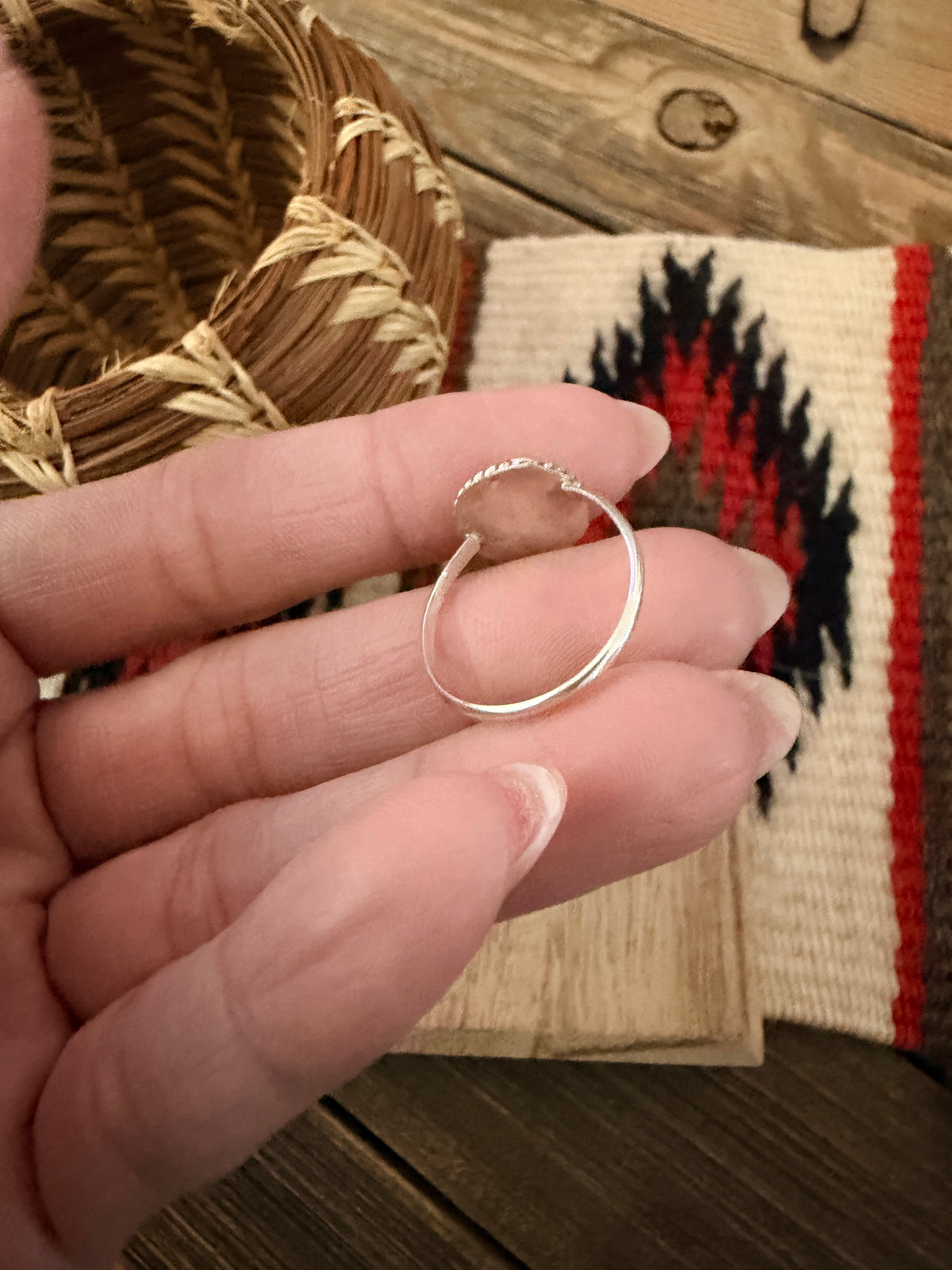 Handcrafted Sterling Silver & Cotton Candy Ring