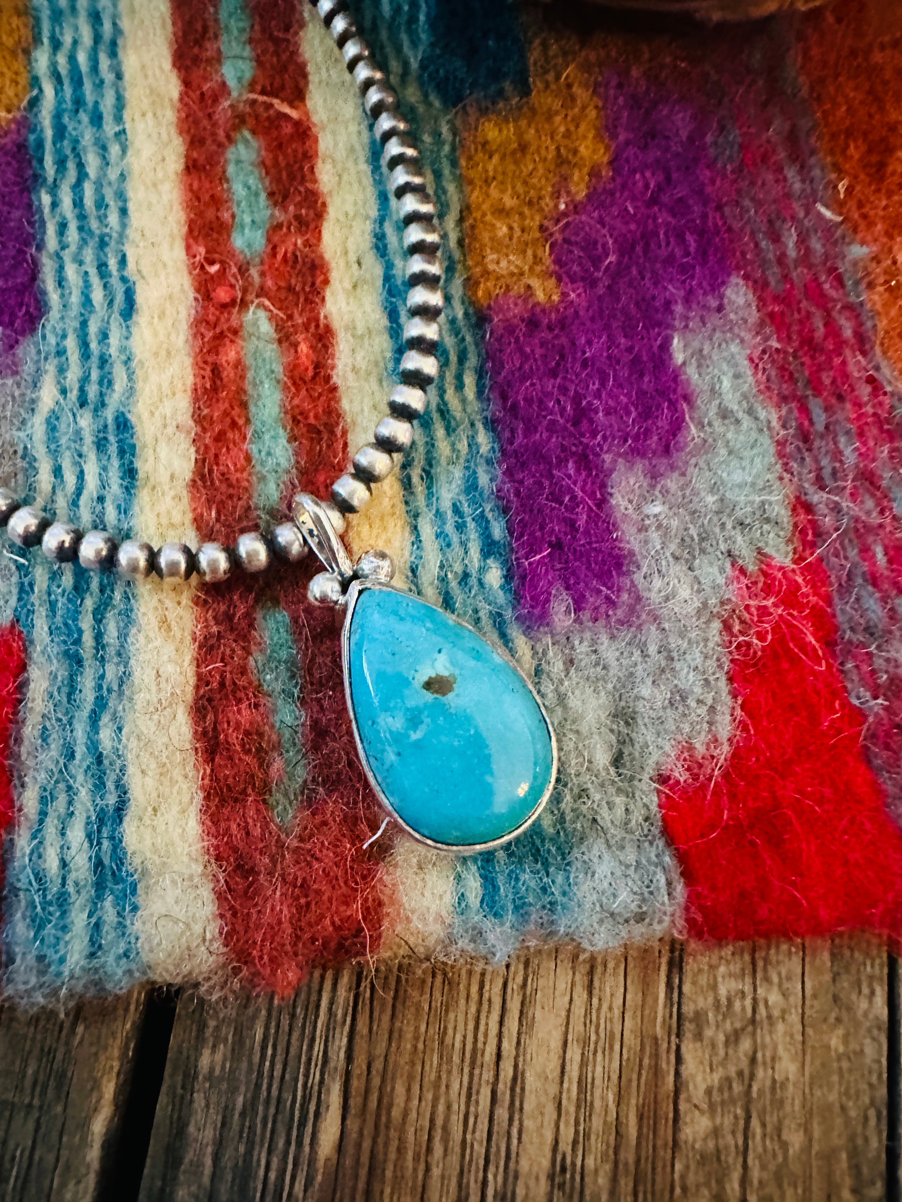 Handcrafted Sterling Silver & Turquoise Pendant