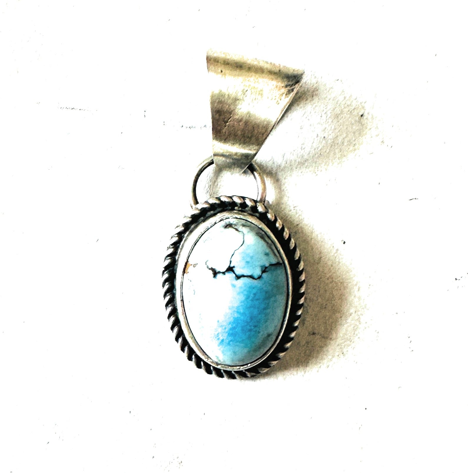 Navajo Sterling Silver & Golden Hills Turquoise Pendant