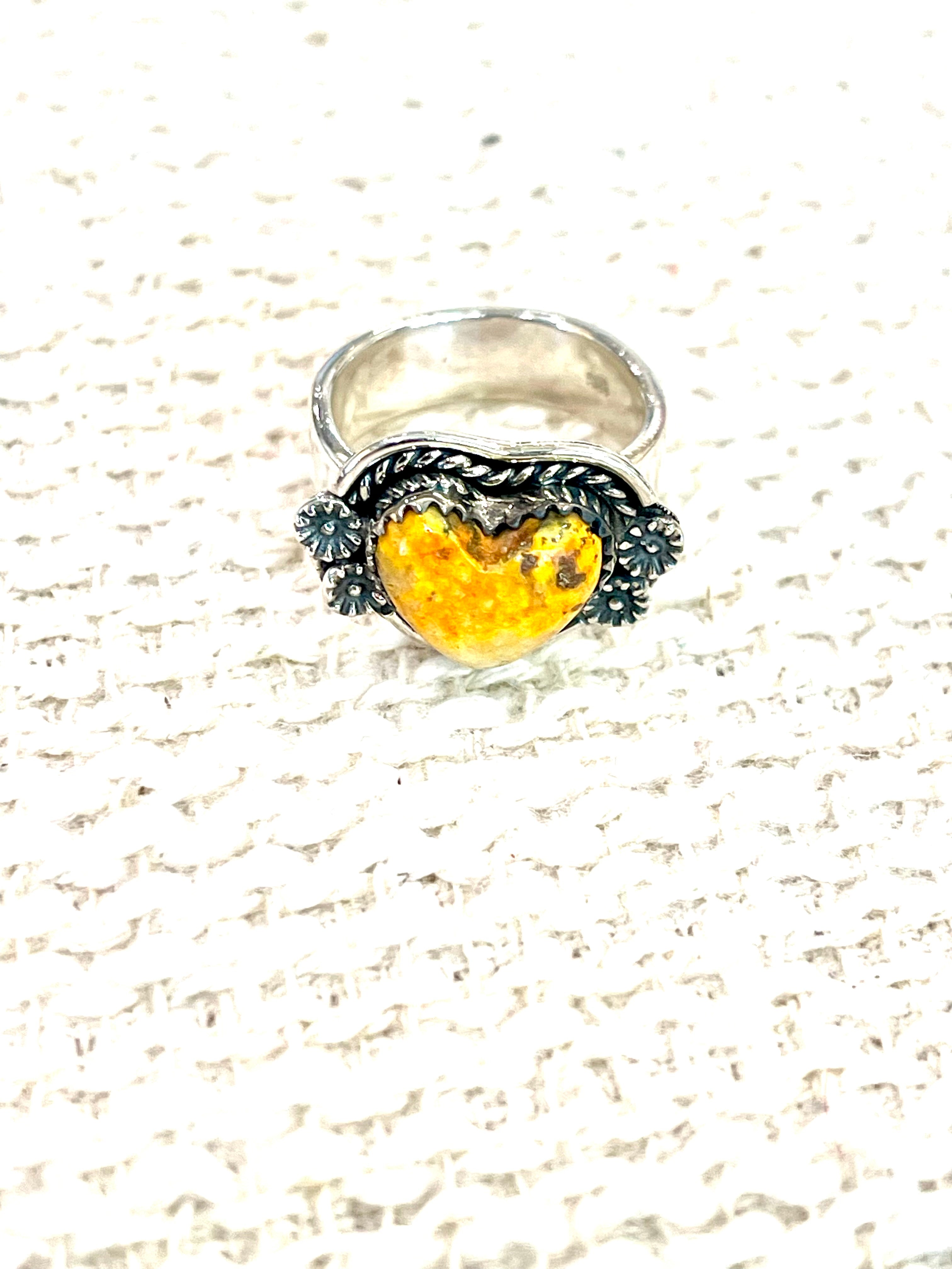 Handmade Sterling Silver & Bumble Bee Adjustable Ring