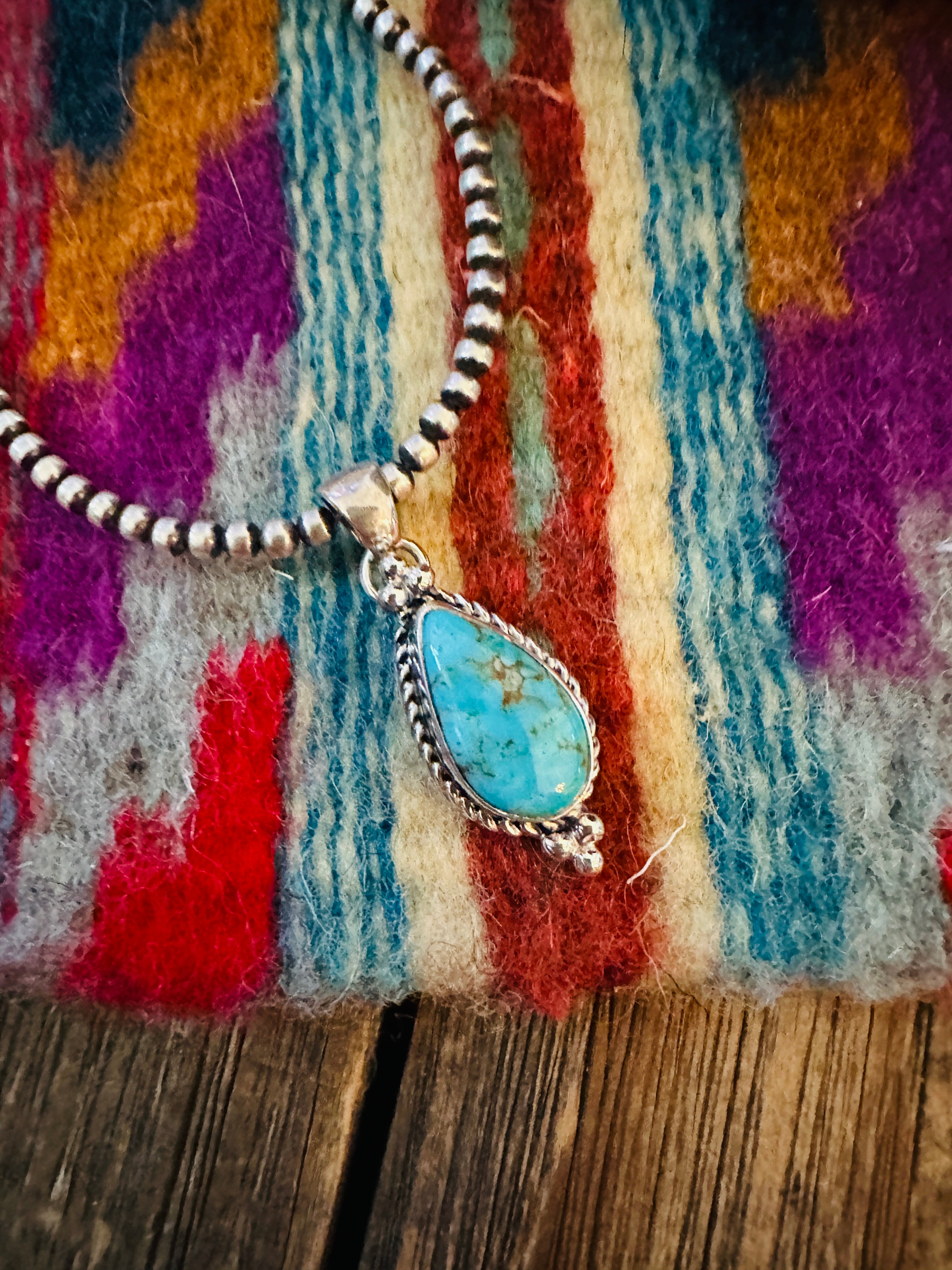 Handcrafted Sterling Silver & Turquoise Pendant