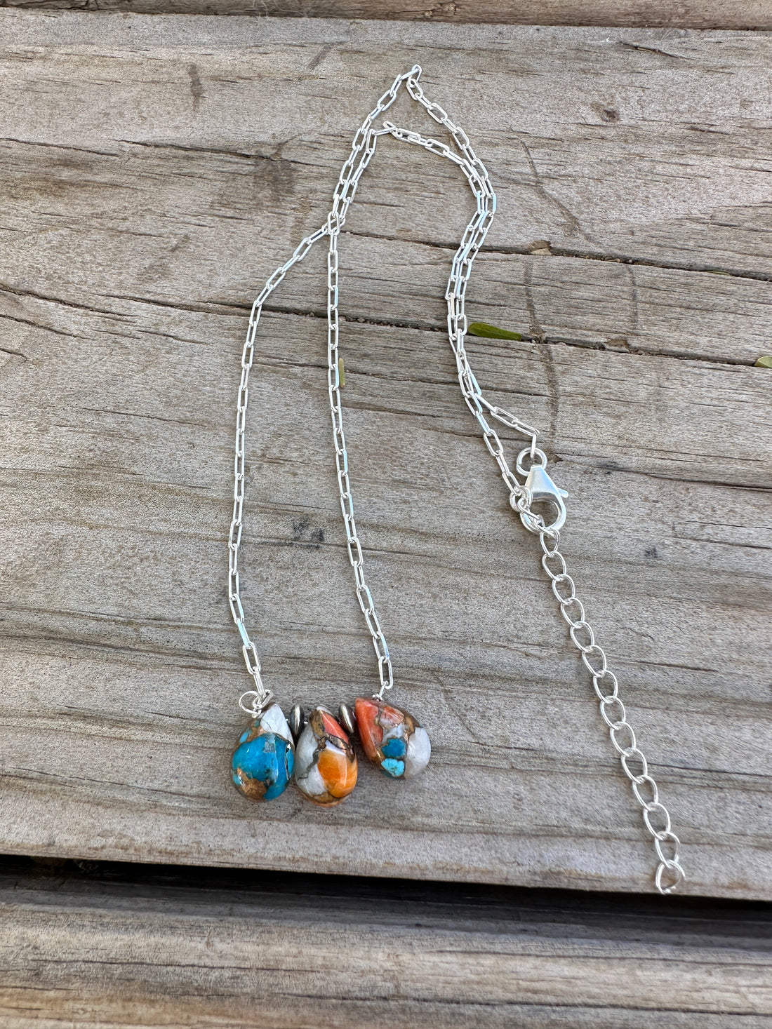 Tiny Dancer Handmade Sterling Silver & Spice 3 Stone Necklace