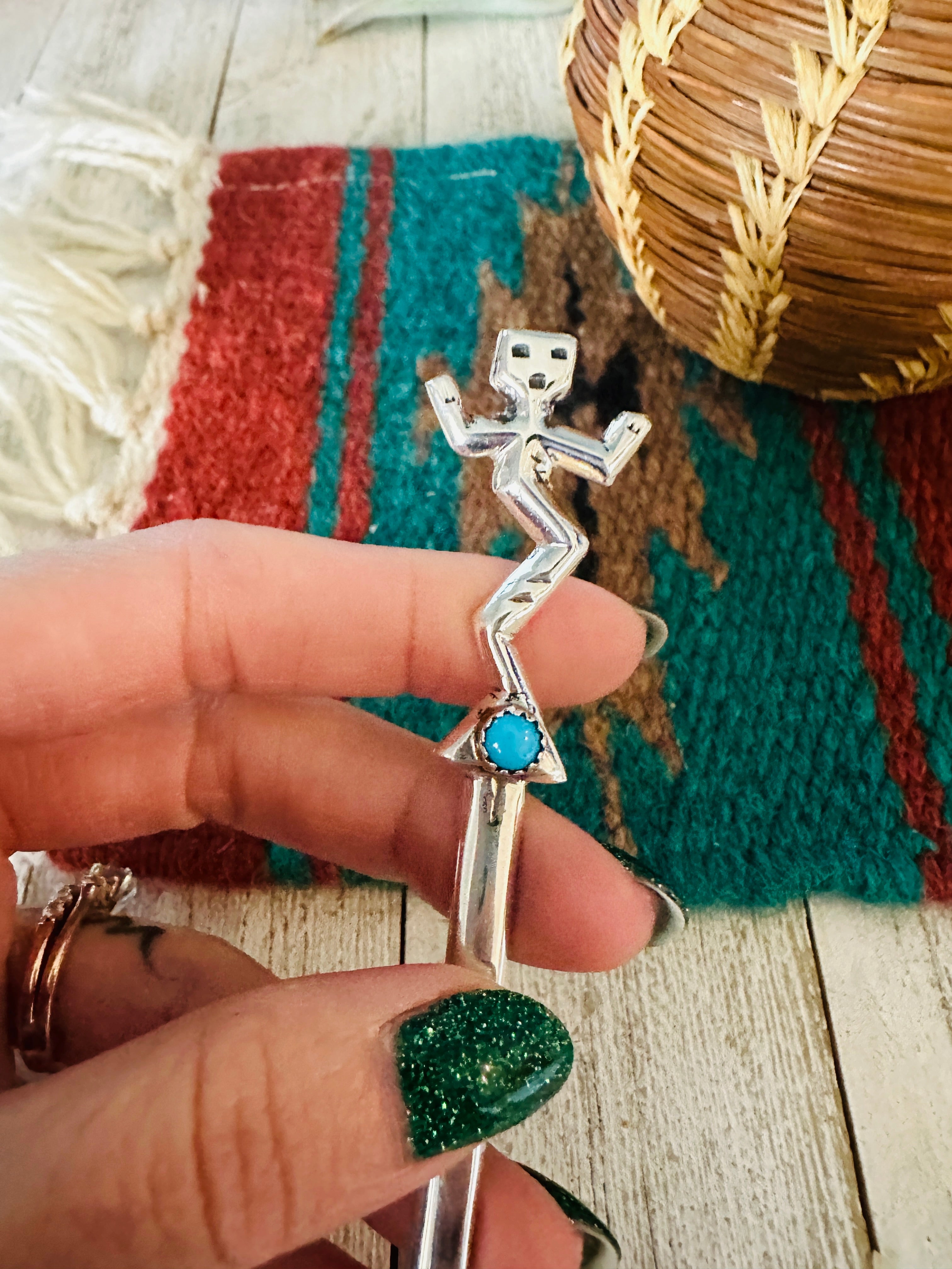 Navajo Turquoise & Sterling Silver Kachina Letter Opener