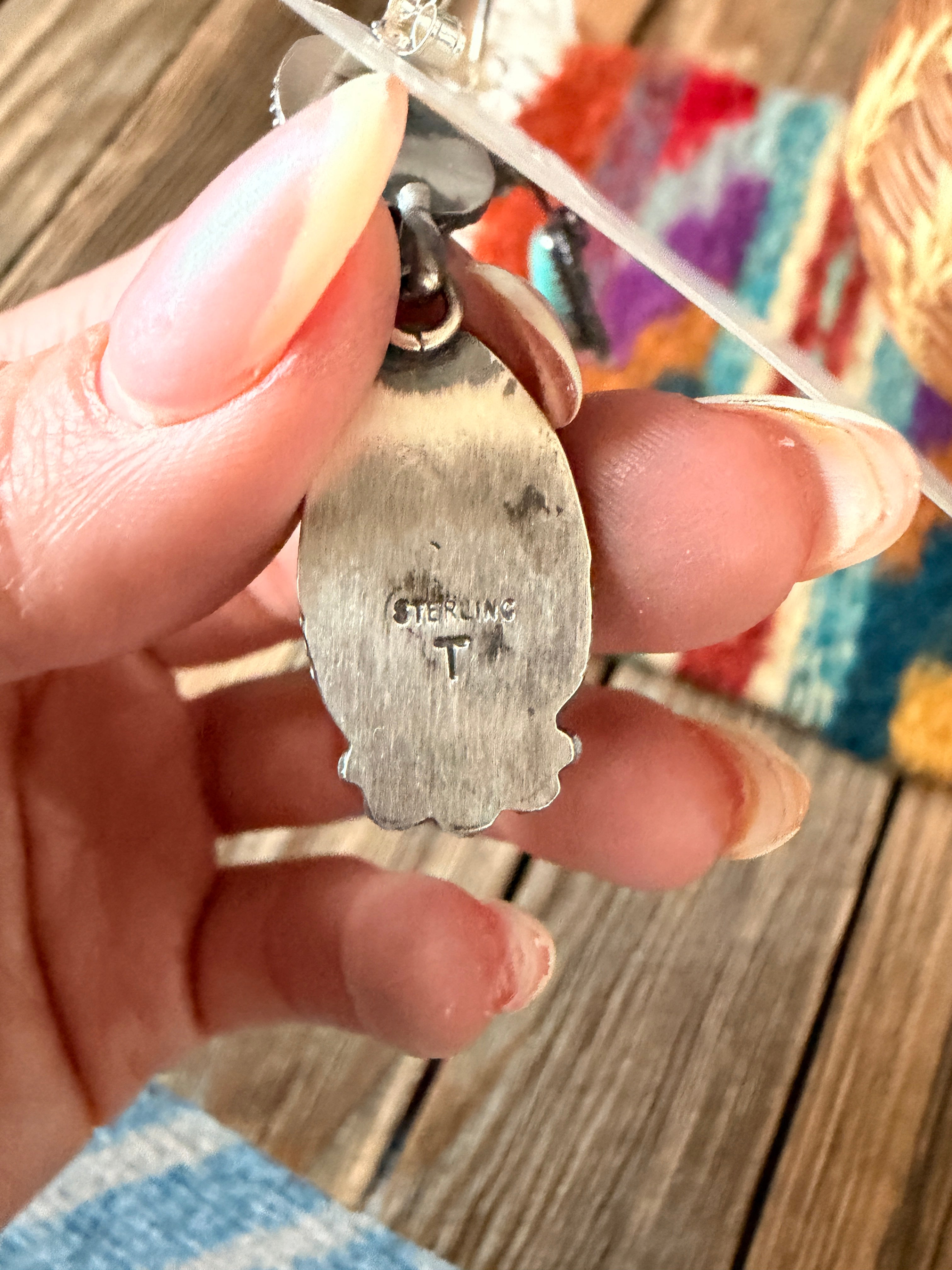 Handcrafted Turquoise & Sterling Silver Dangle Earrings