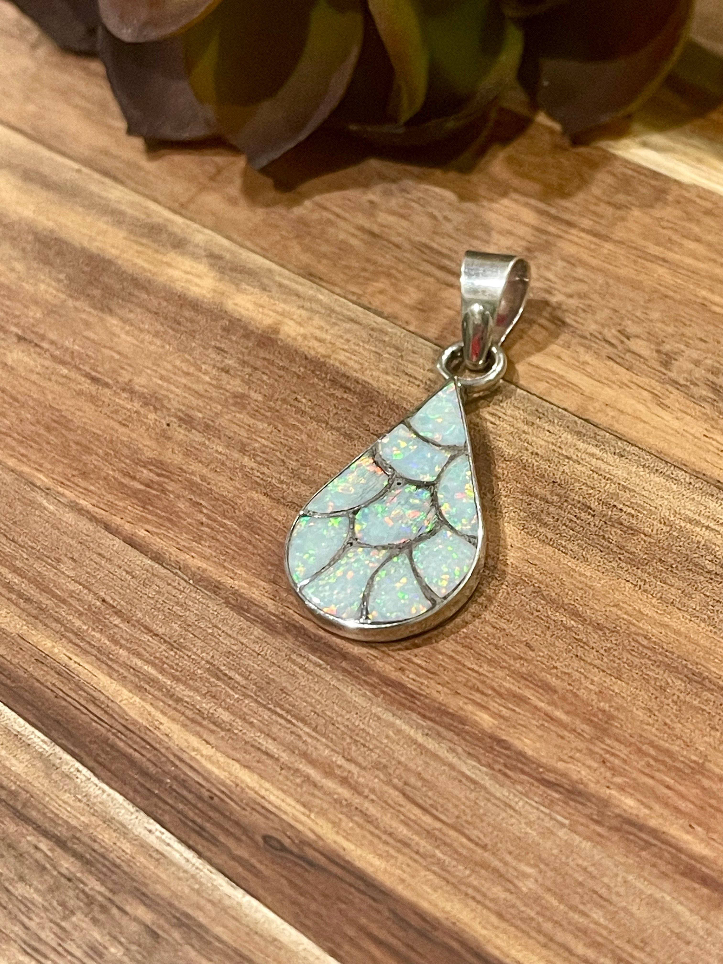 Navajo Sterling Silver & Opal Inlay Pendant