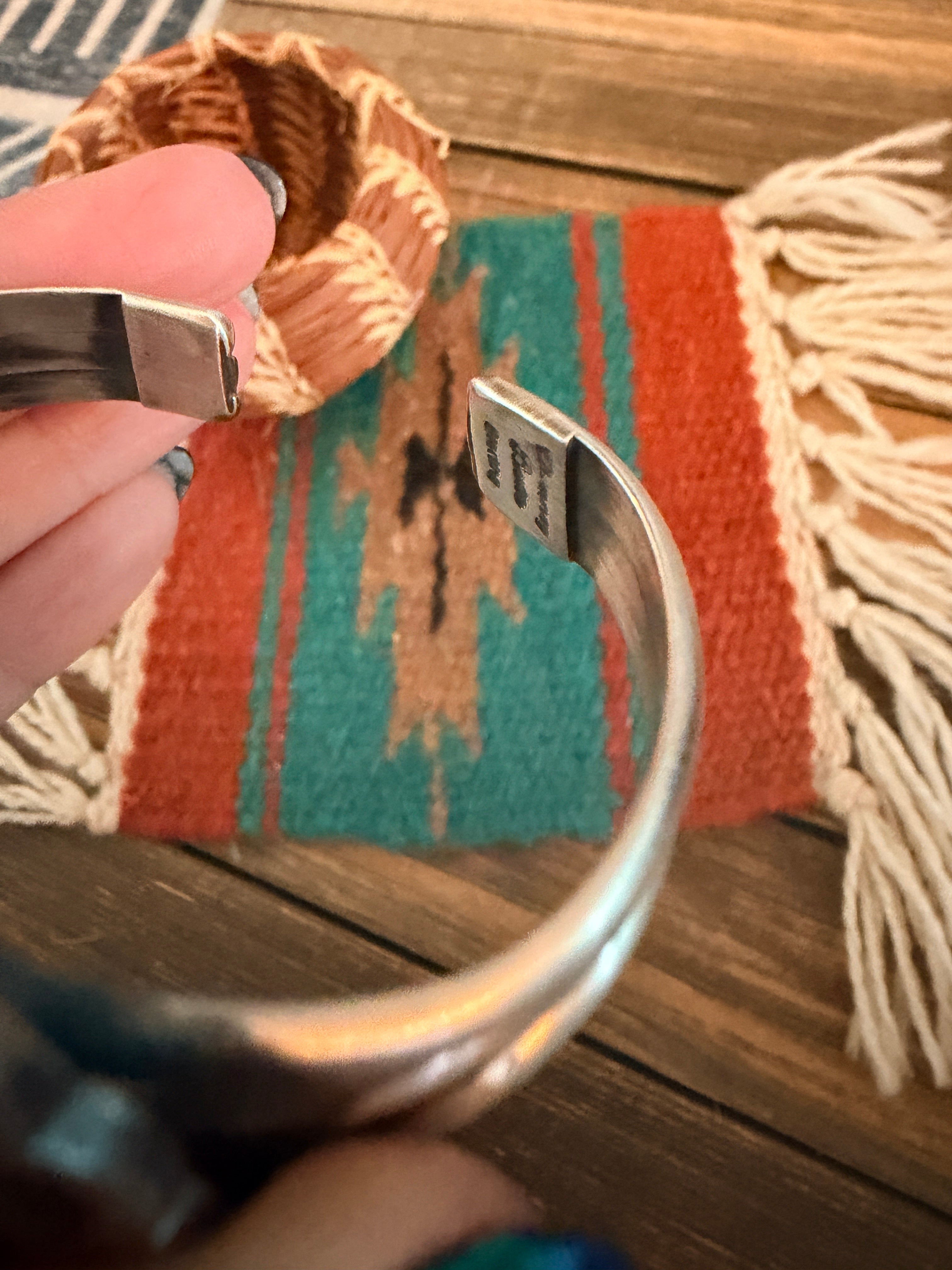 Handcrafted Palomino Turquoise & Sterling Silver Cuff Bracelet by Chimney Butte