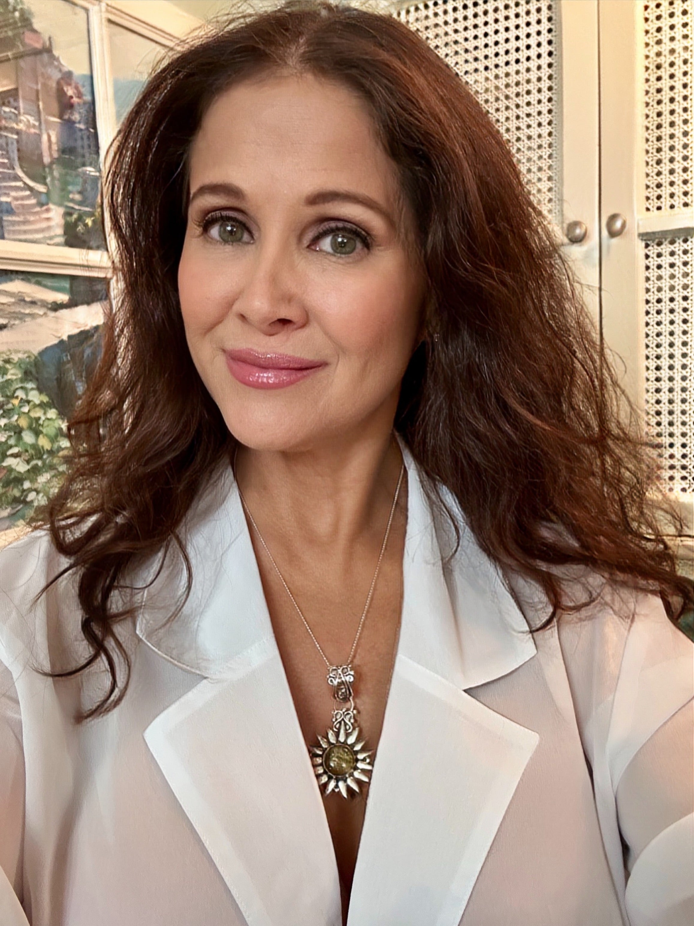 Amber Sunburst Pendant w/ Sterling Silver Necklace