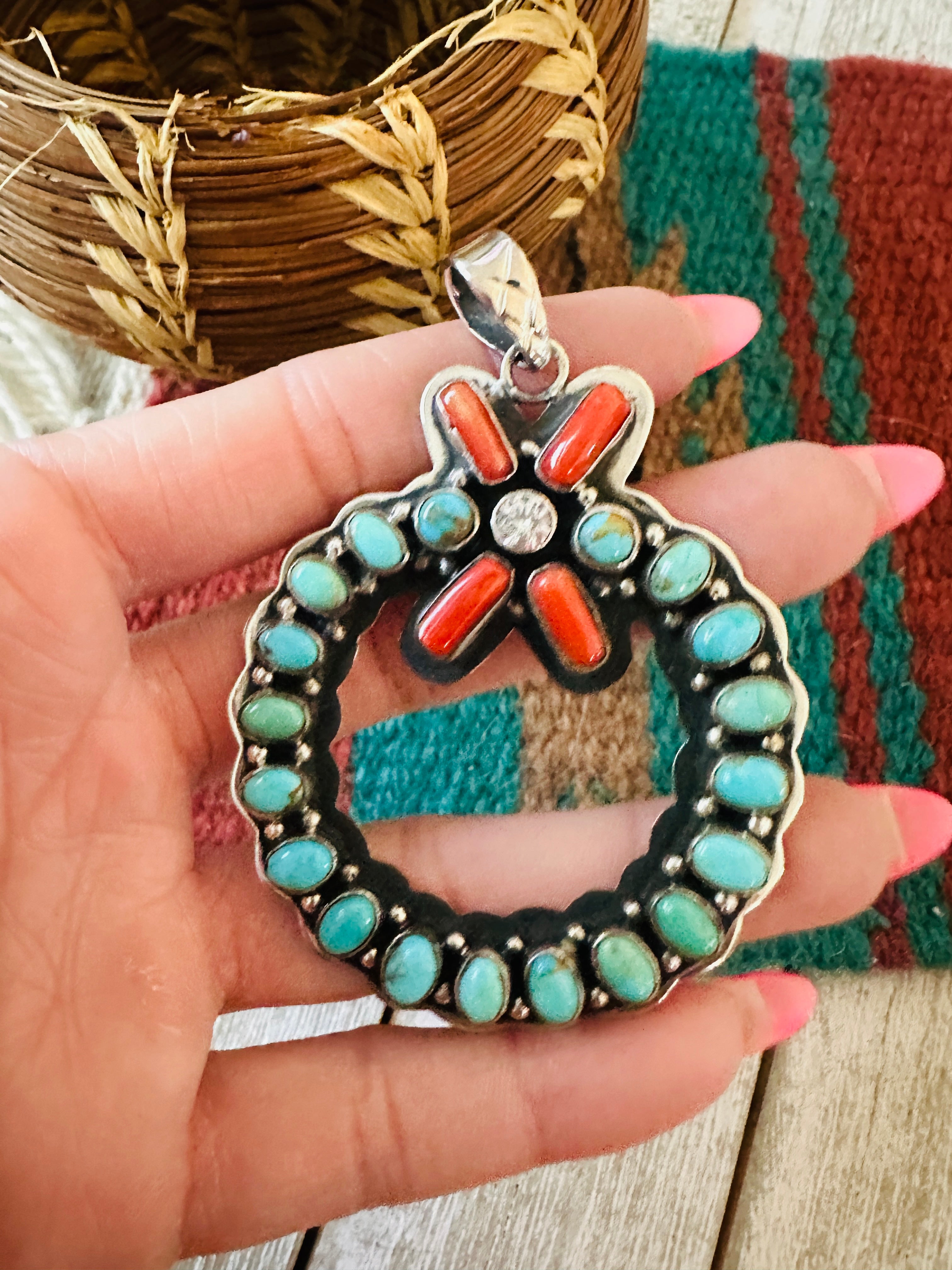 Christmas Collection ** Handmade Sterling Silver, Turquoise, Coral