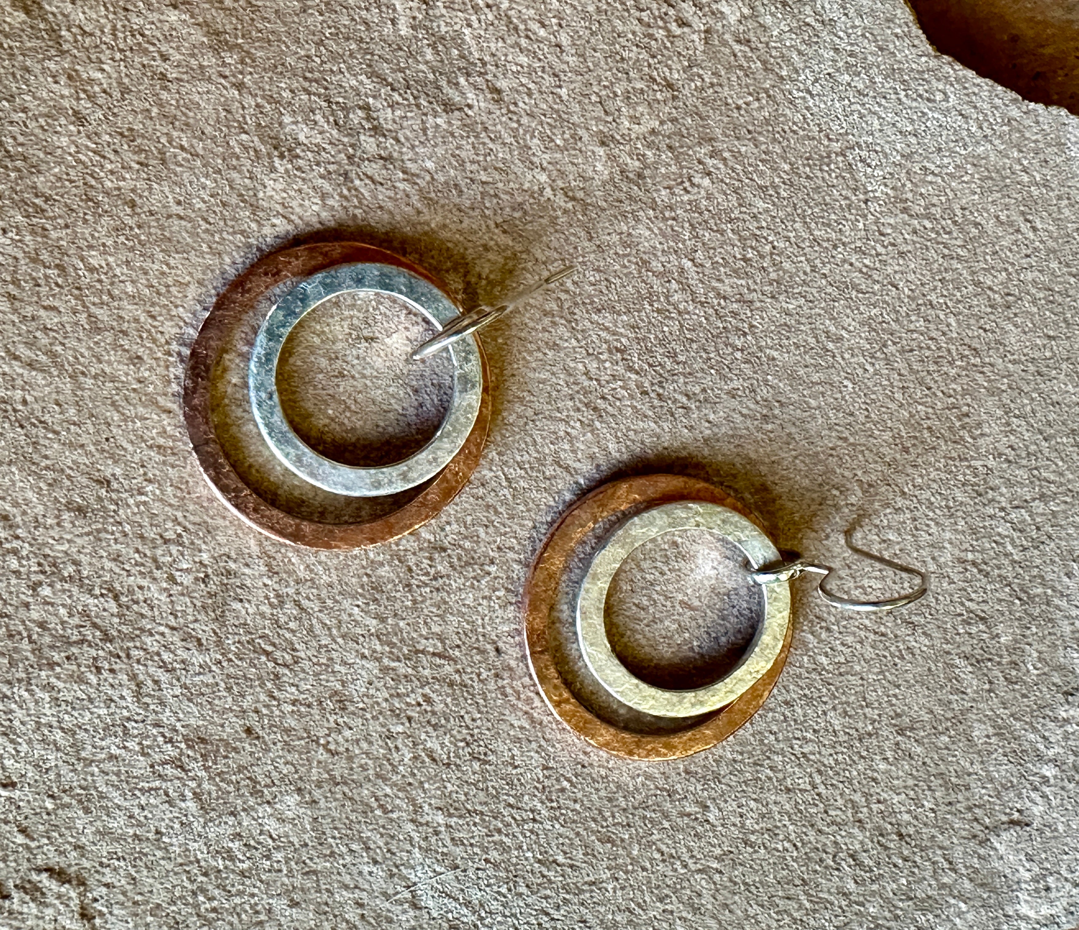 COPPER & SILVER RINGS EARRING