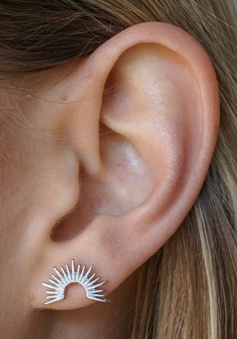 Sterling Silver Sunrise Stud Earrings