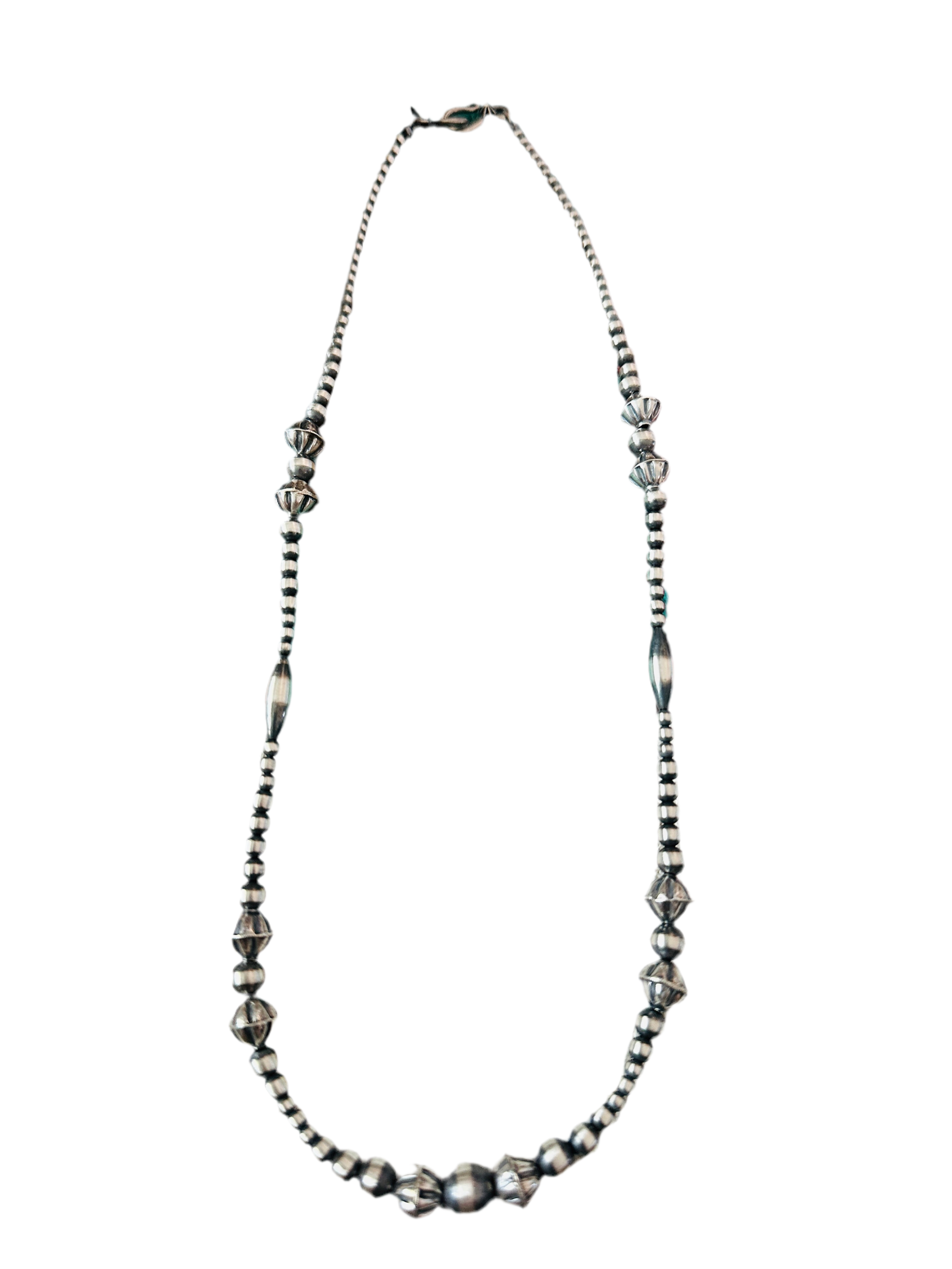 Handcrafted Sterling Silver Pearl Beaded Necklace