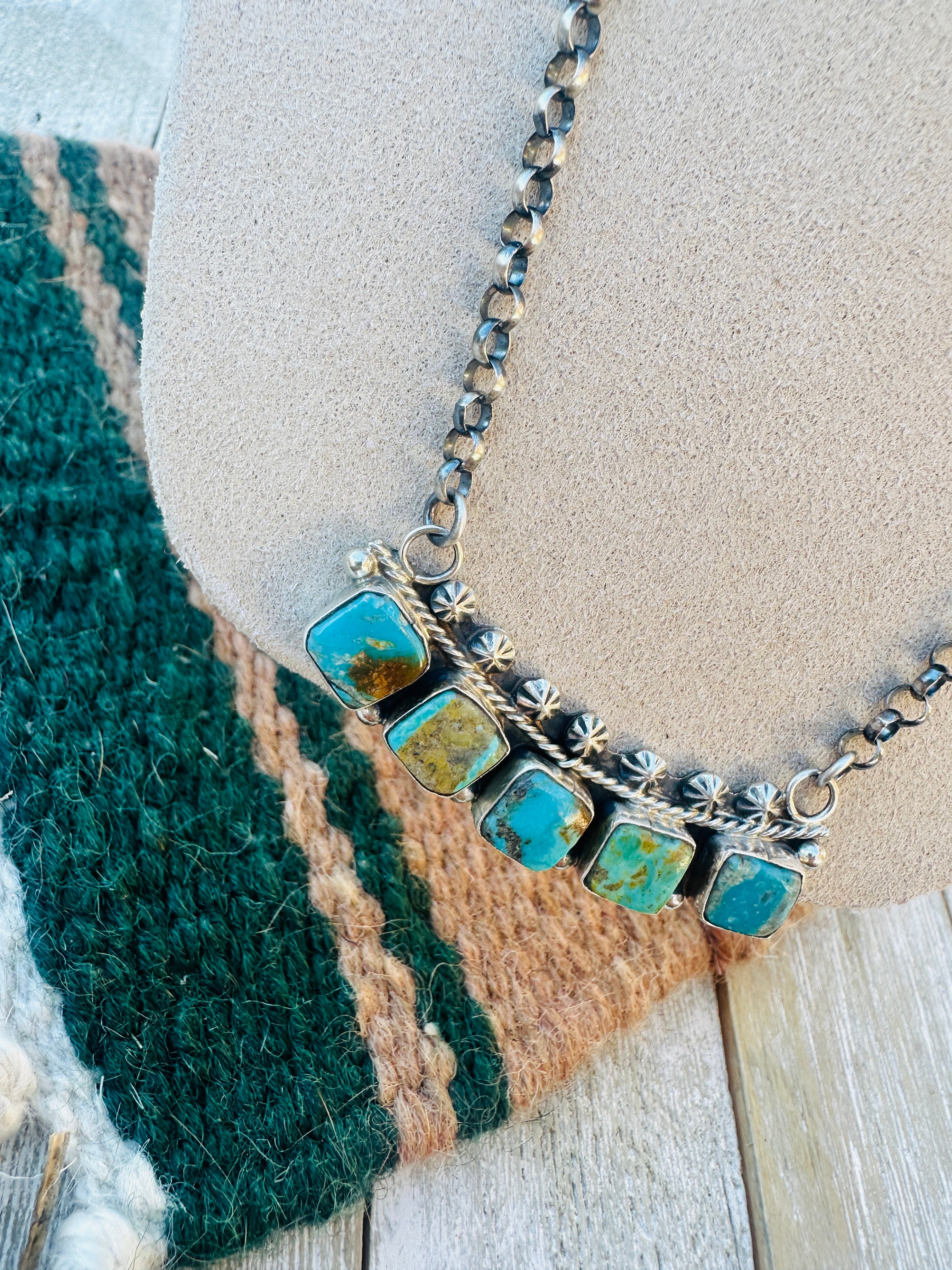 Handcrafted Turquoise & Sterling Silver Necklace by Jacqueline Silver