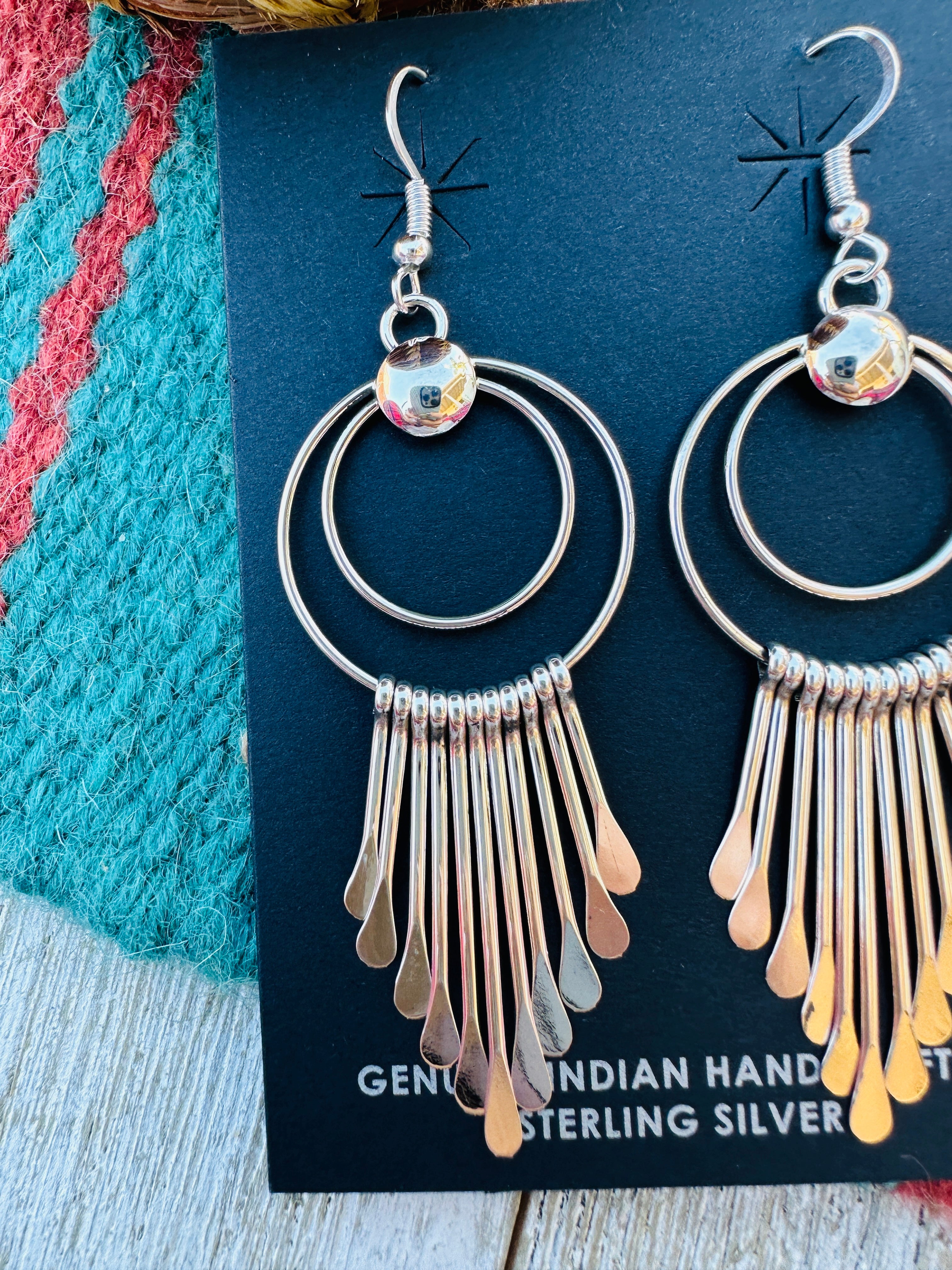 Handcrafted Sterling Silver Tassel Dangle Earrings