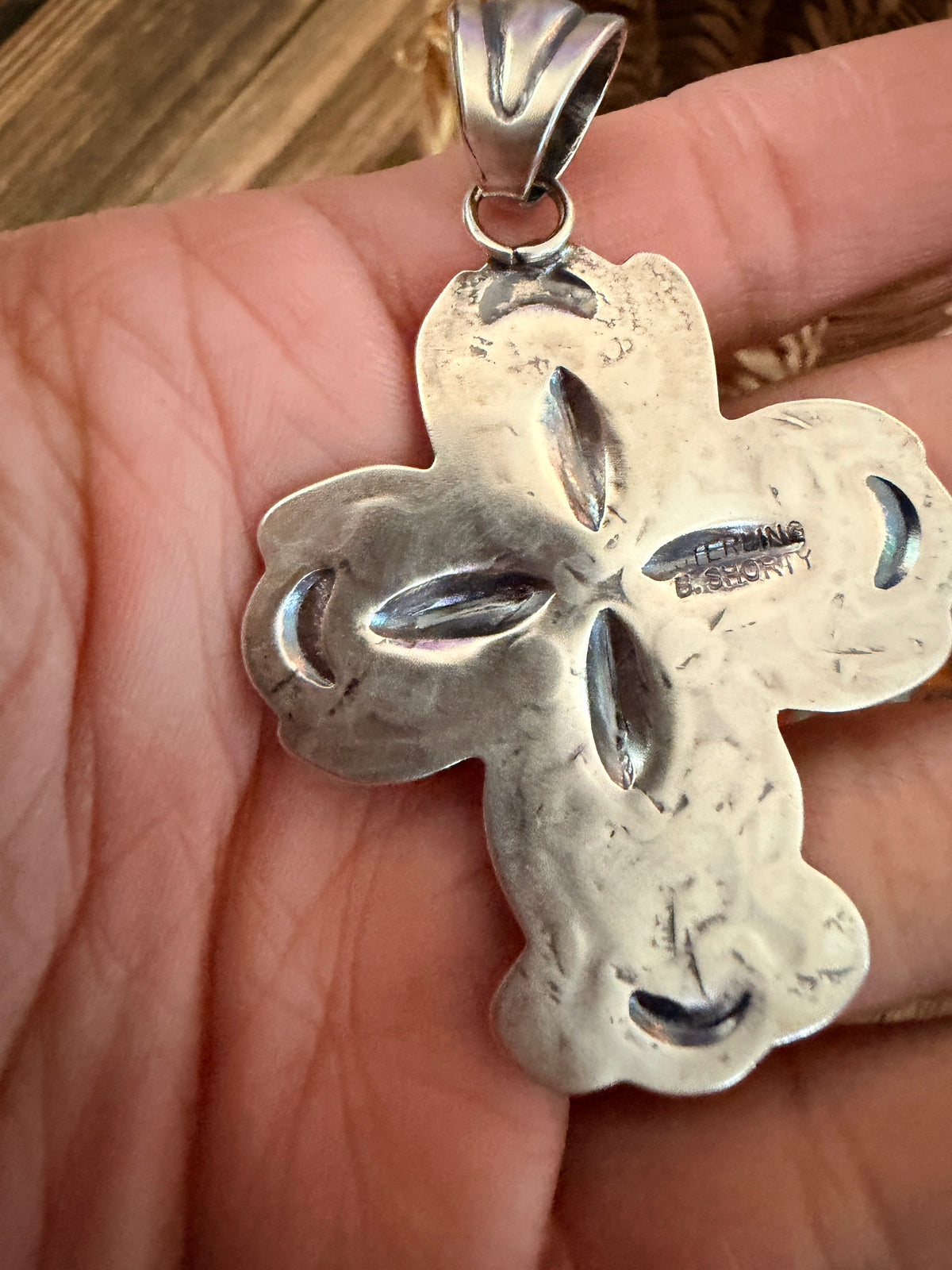 Handcrafted Sterling Silver Cross Pendant by Benson Shorty