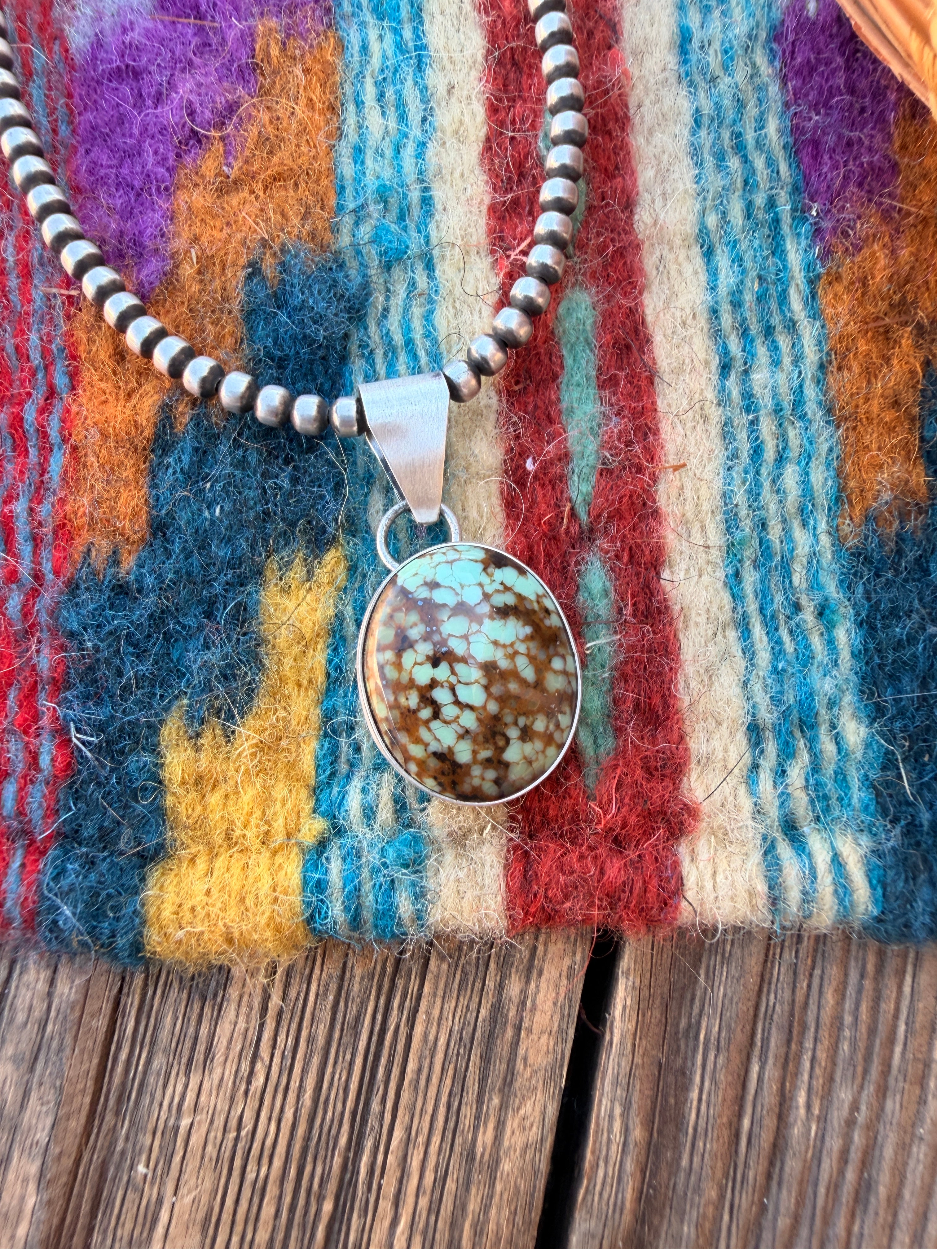 Handcrafted Sterling Silver & Turquoise Pendant by Susie Cooke