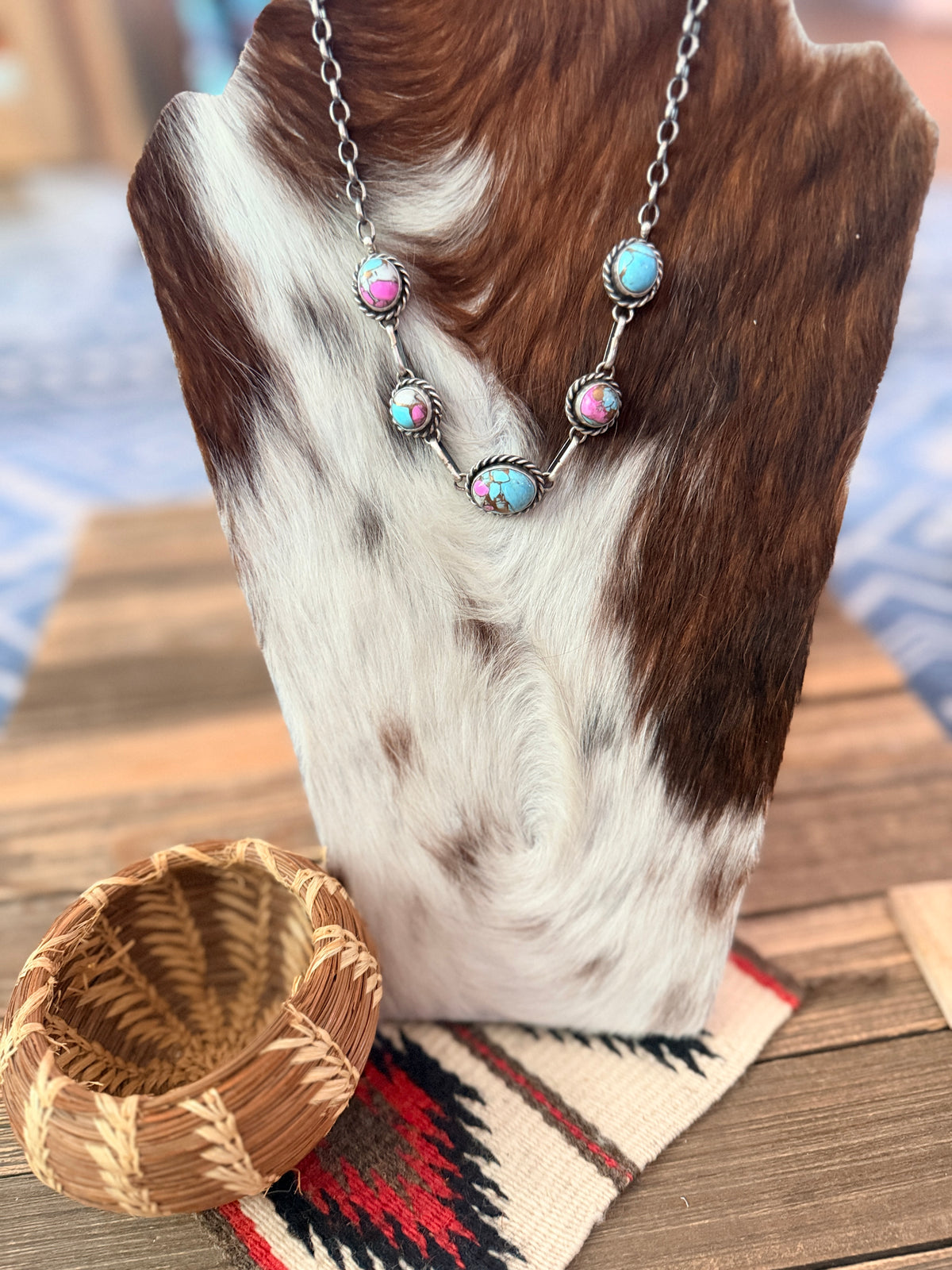 Handcrafted Sterling Silver & Cotton Candy Necklace by Augustine Largo
