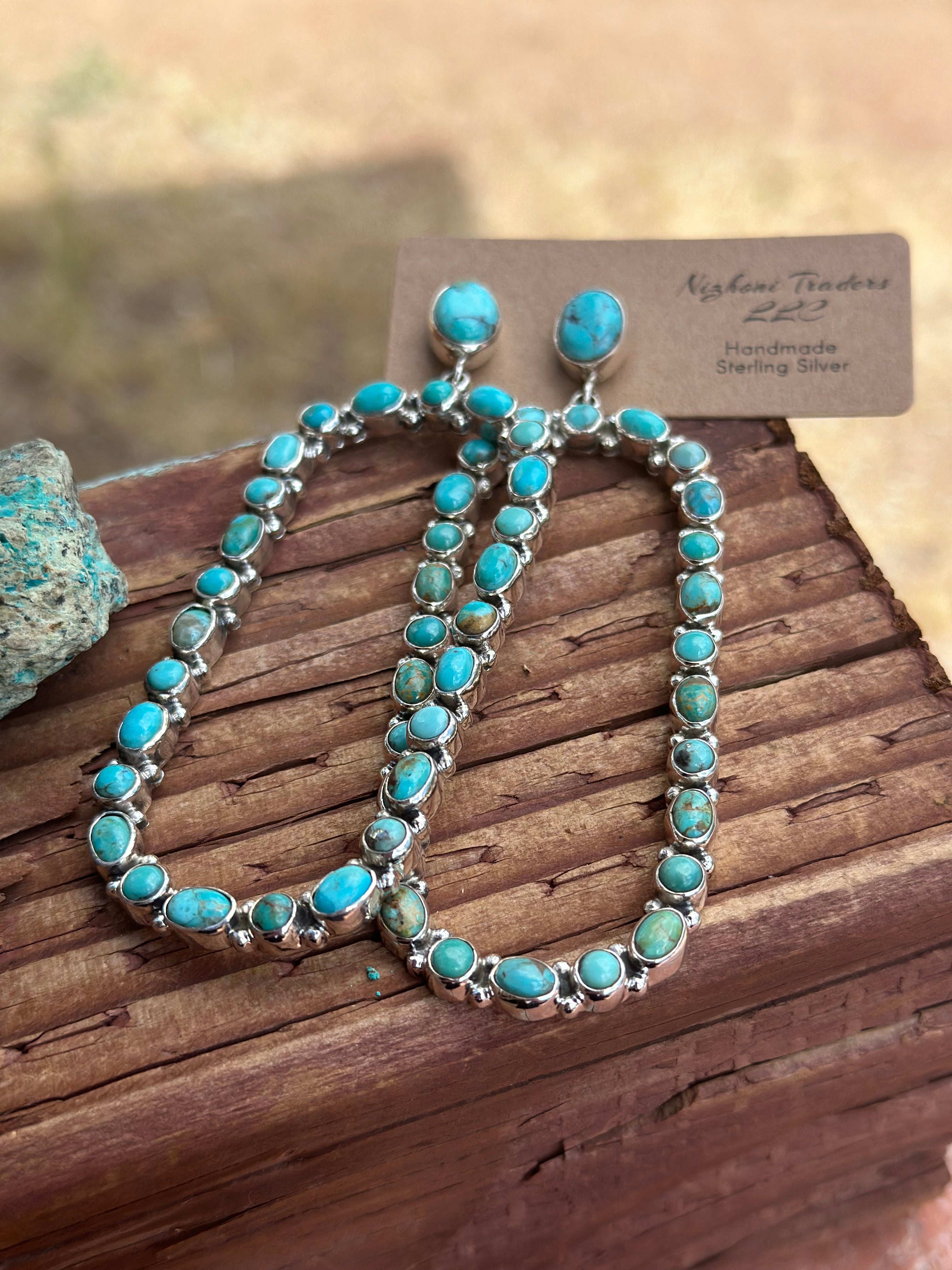 Tubac Royston Turquoise and Sterling Silver Statement Dangles