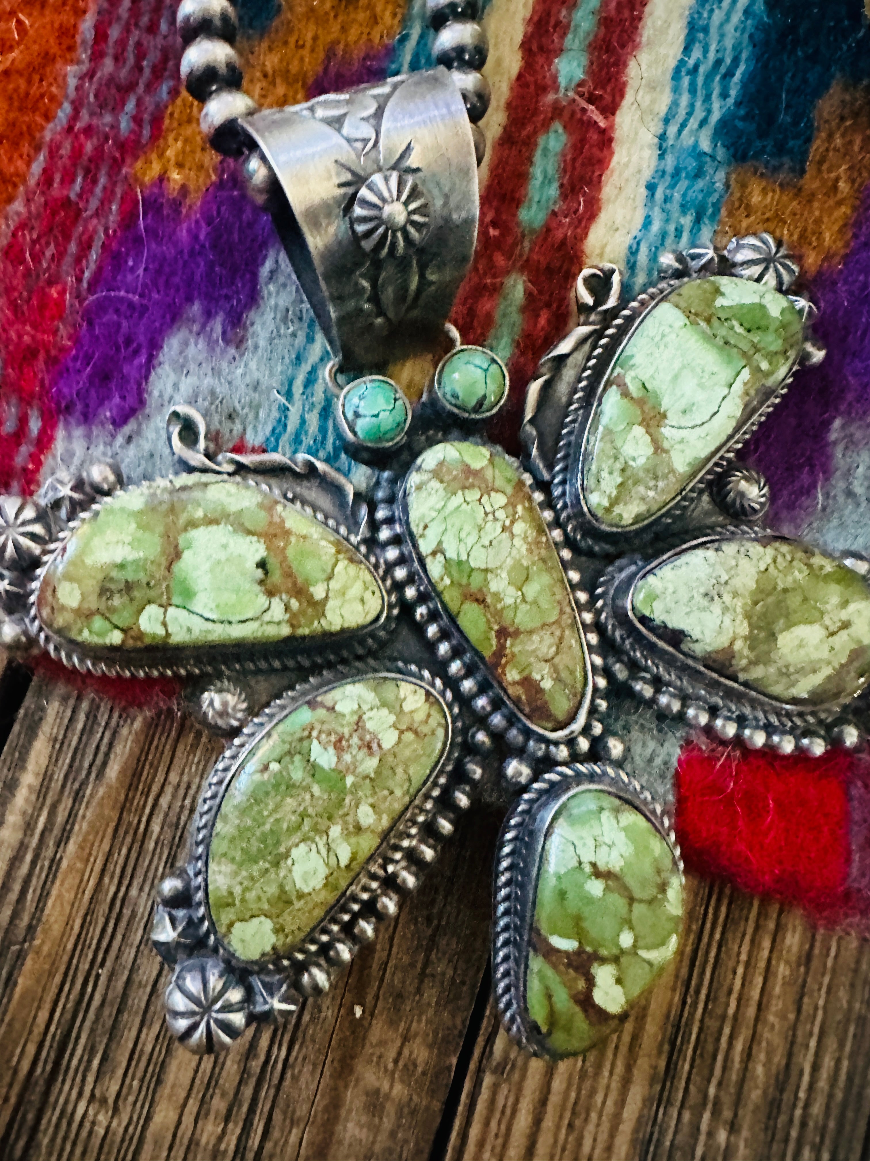 Handcrafted Sterling Silver & Egyptian Turquoise Butterfly Pendant by Rosella Paxson