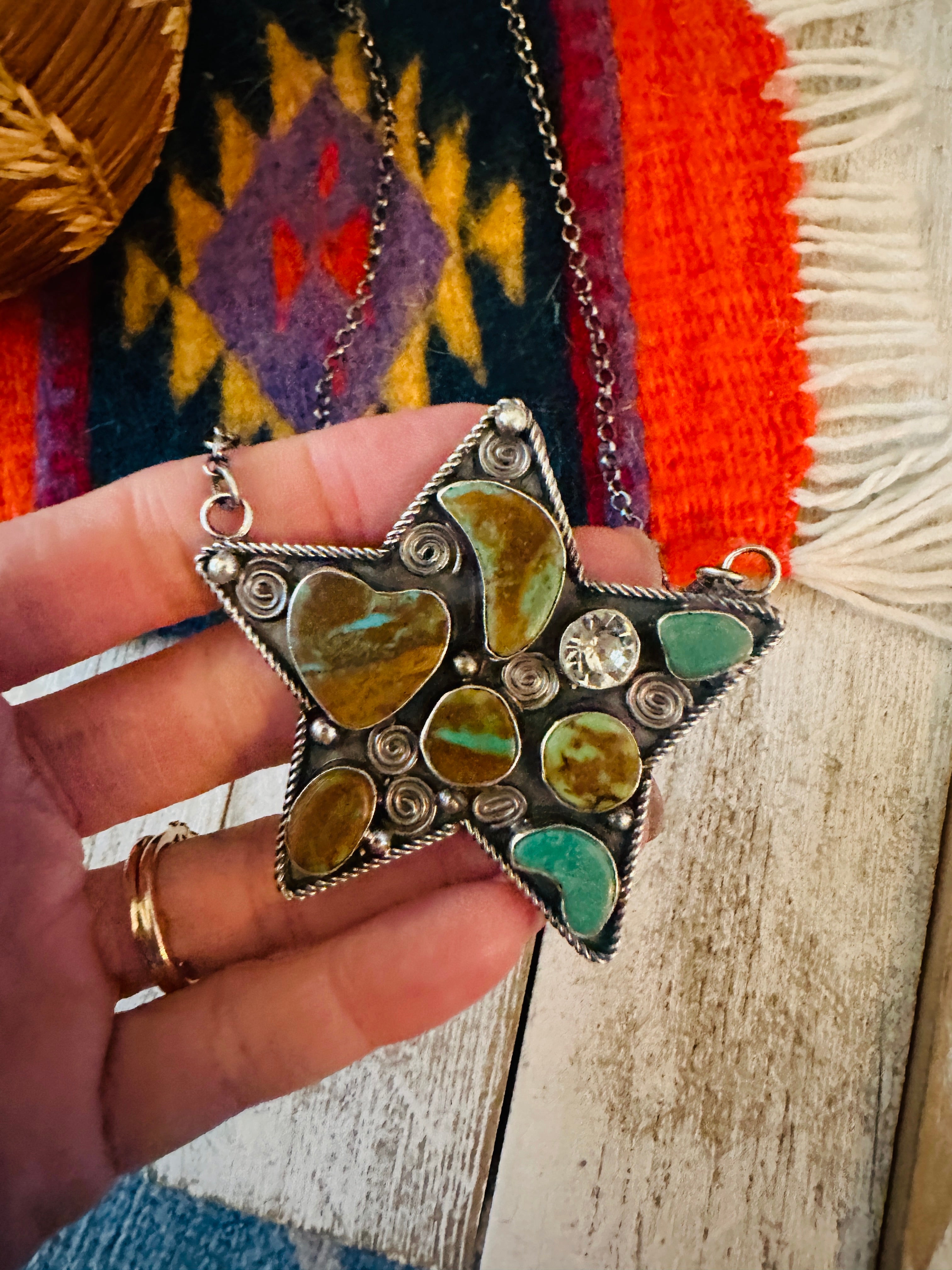 Turquoise star necklace sales