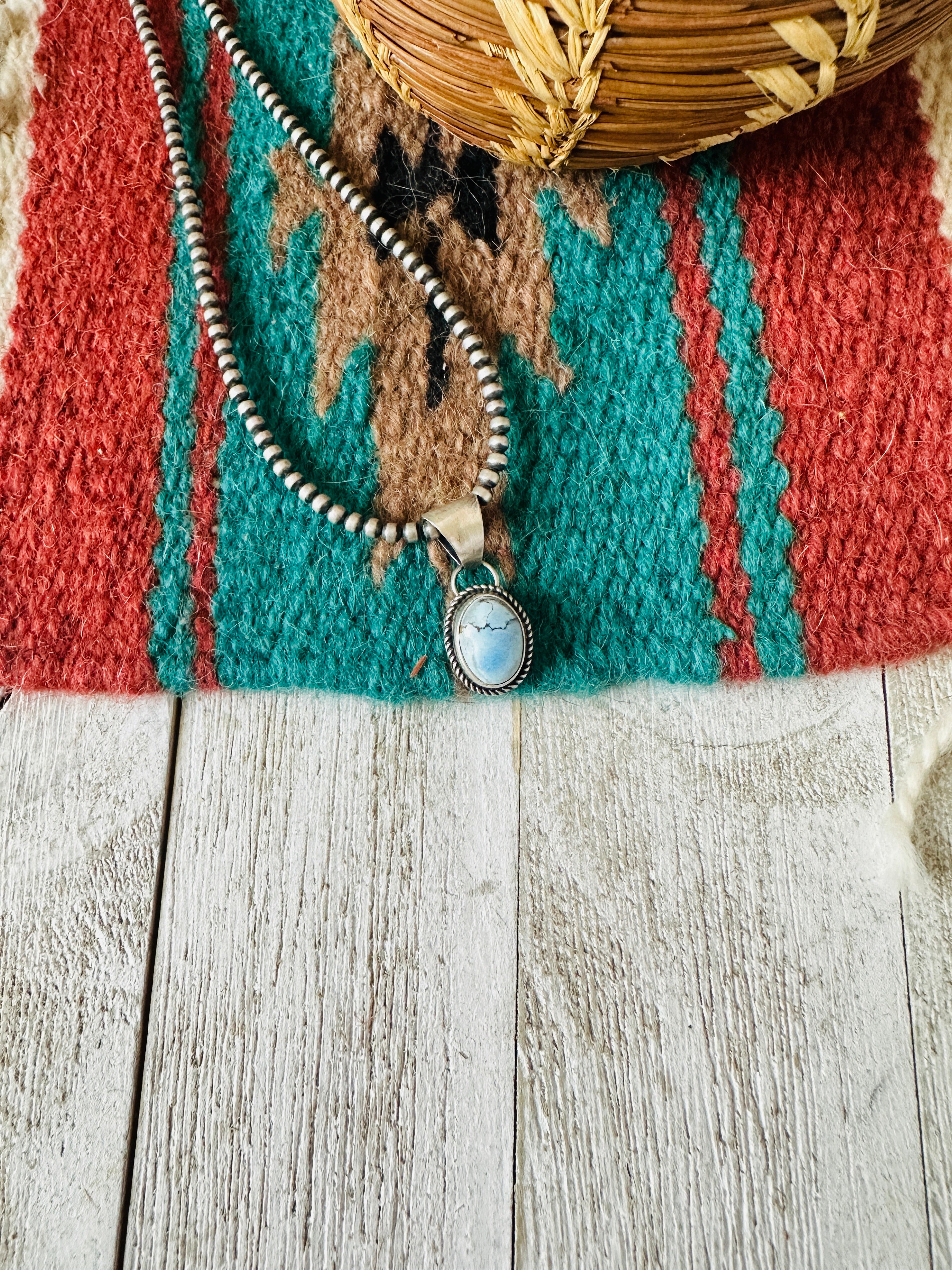 Navajo Sterling Silver & Golden Hills Turquoise Pendant