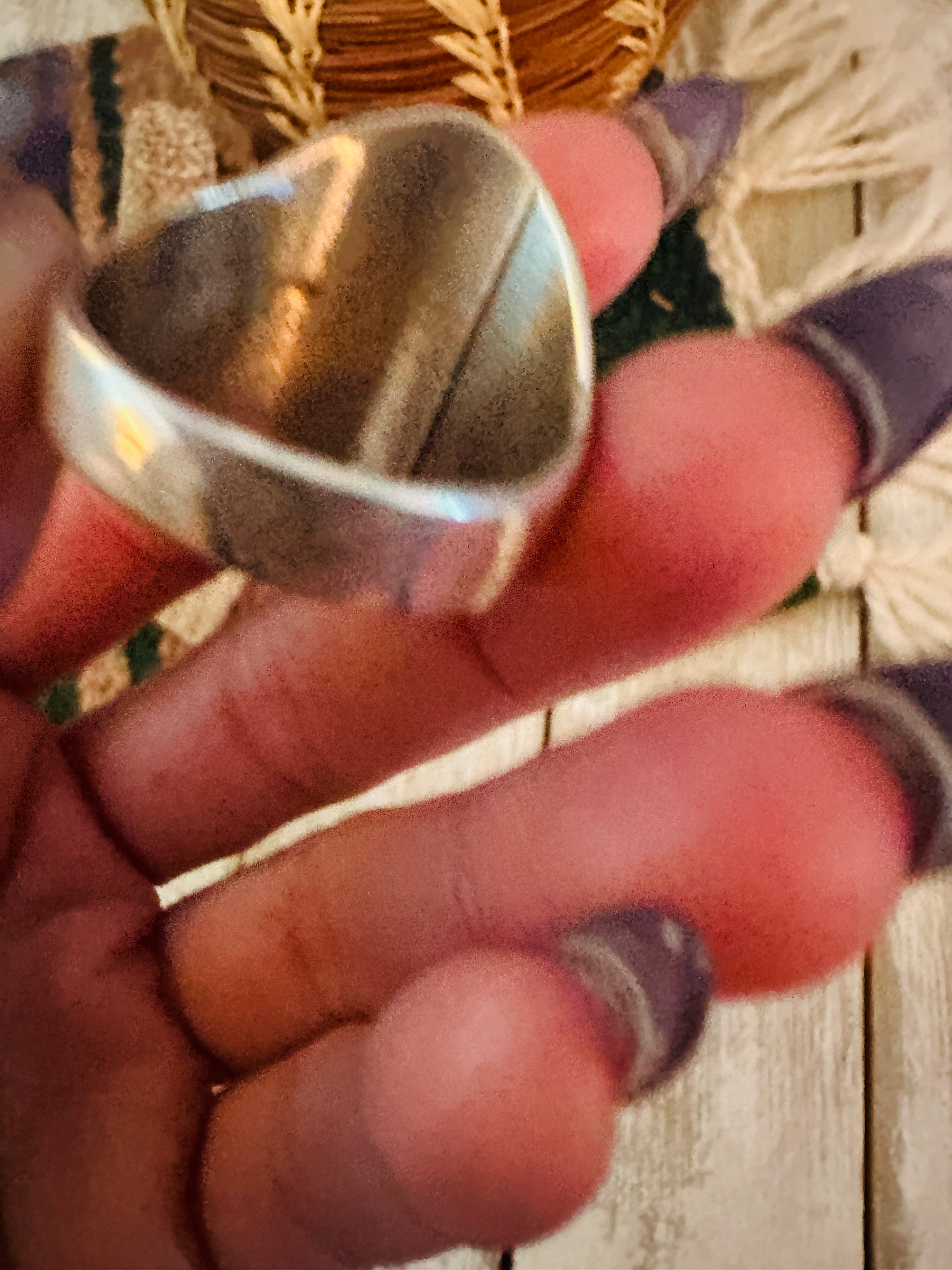 Old Pawn Handcrafted Turquoise, Coral & Sterling Silver Ring Size 12.5