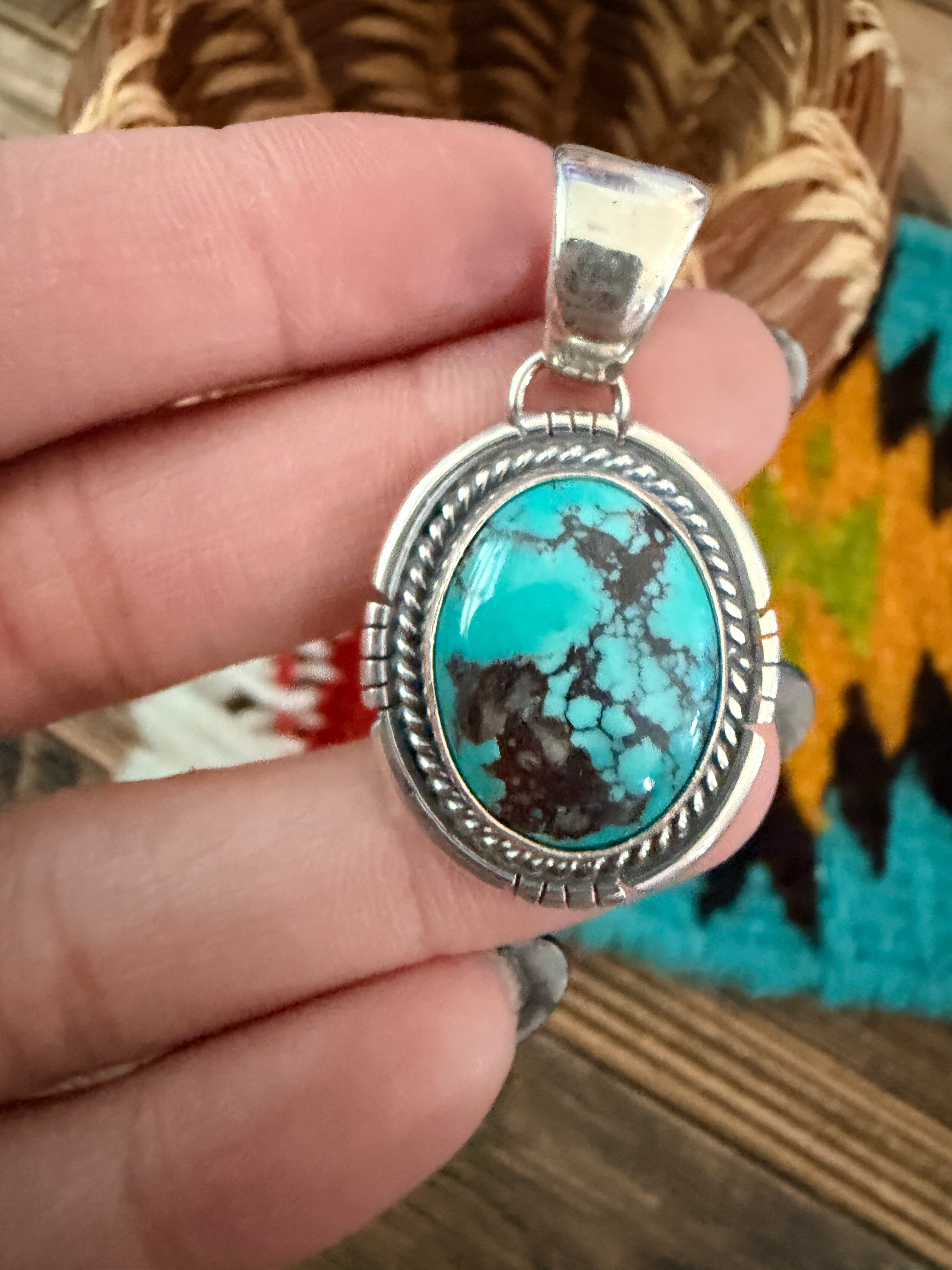 Handcrafted Sterling Silver and Turquoise Pendant