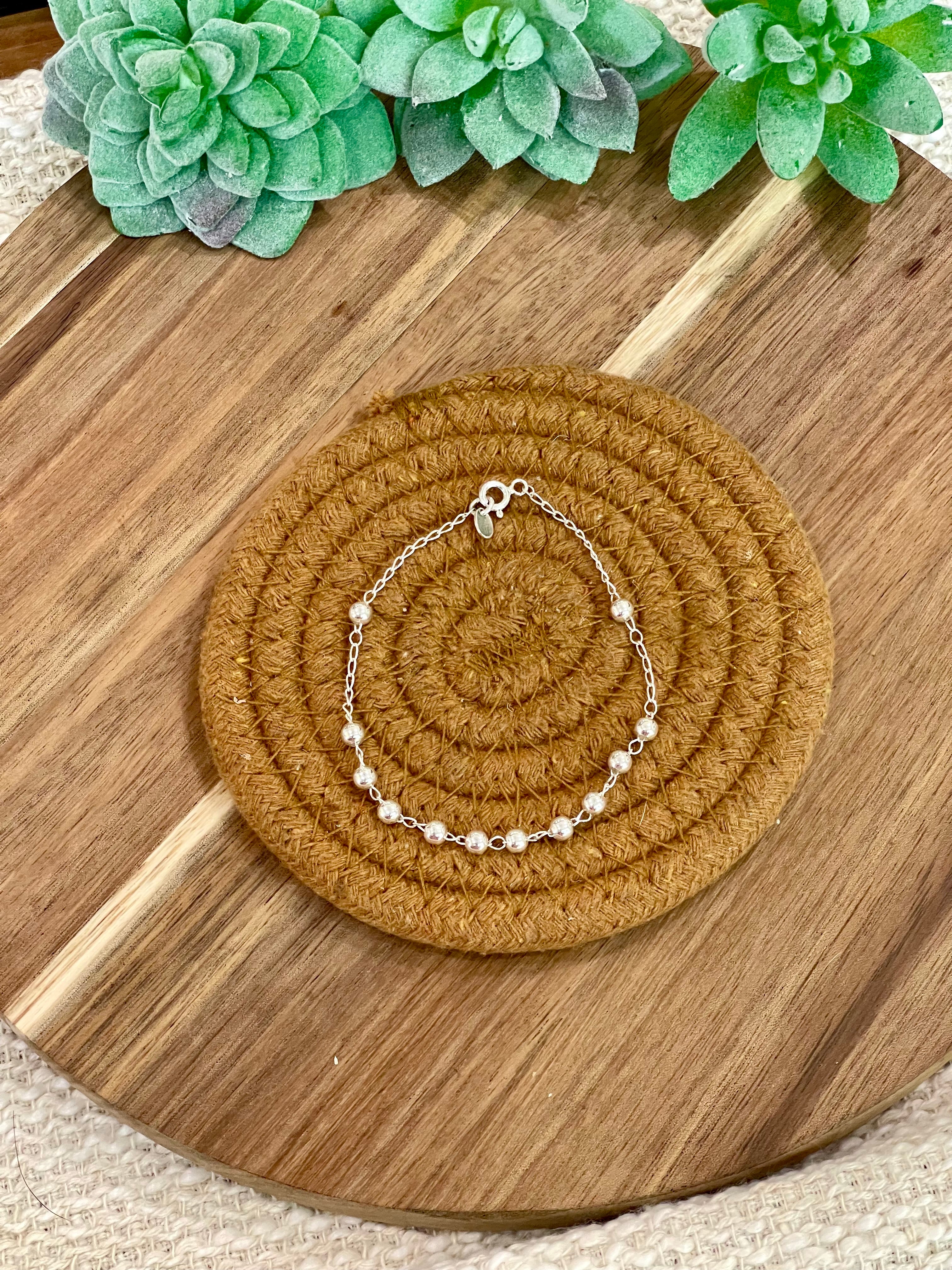 Handmade In Mexico Sterling Silver Chain Bracelet