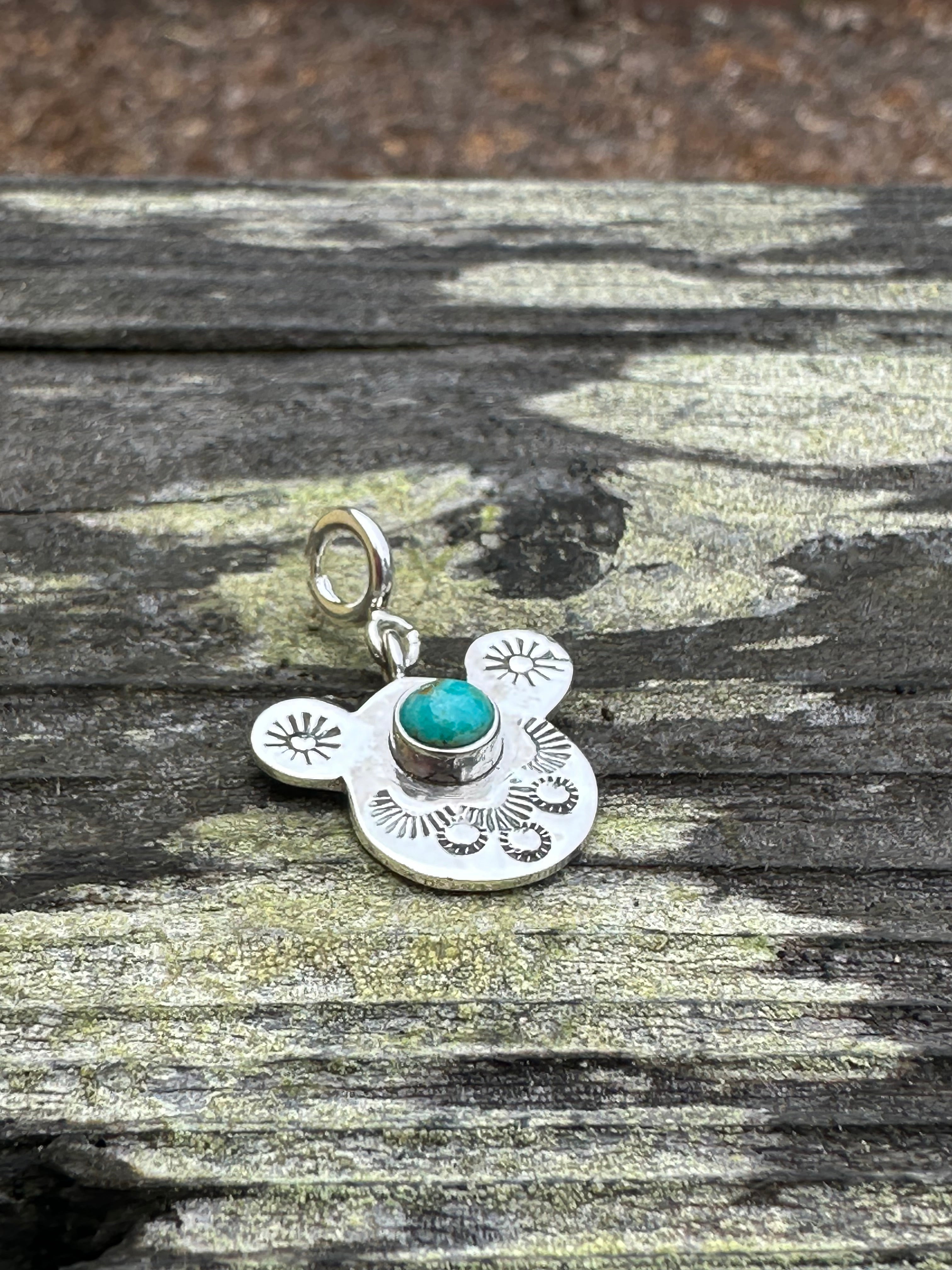 Sterling Silver and Turquoise Teddy Charm