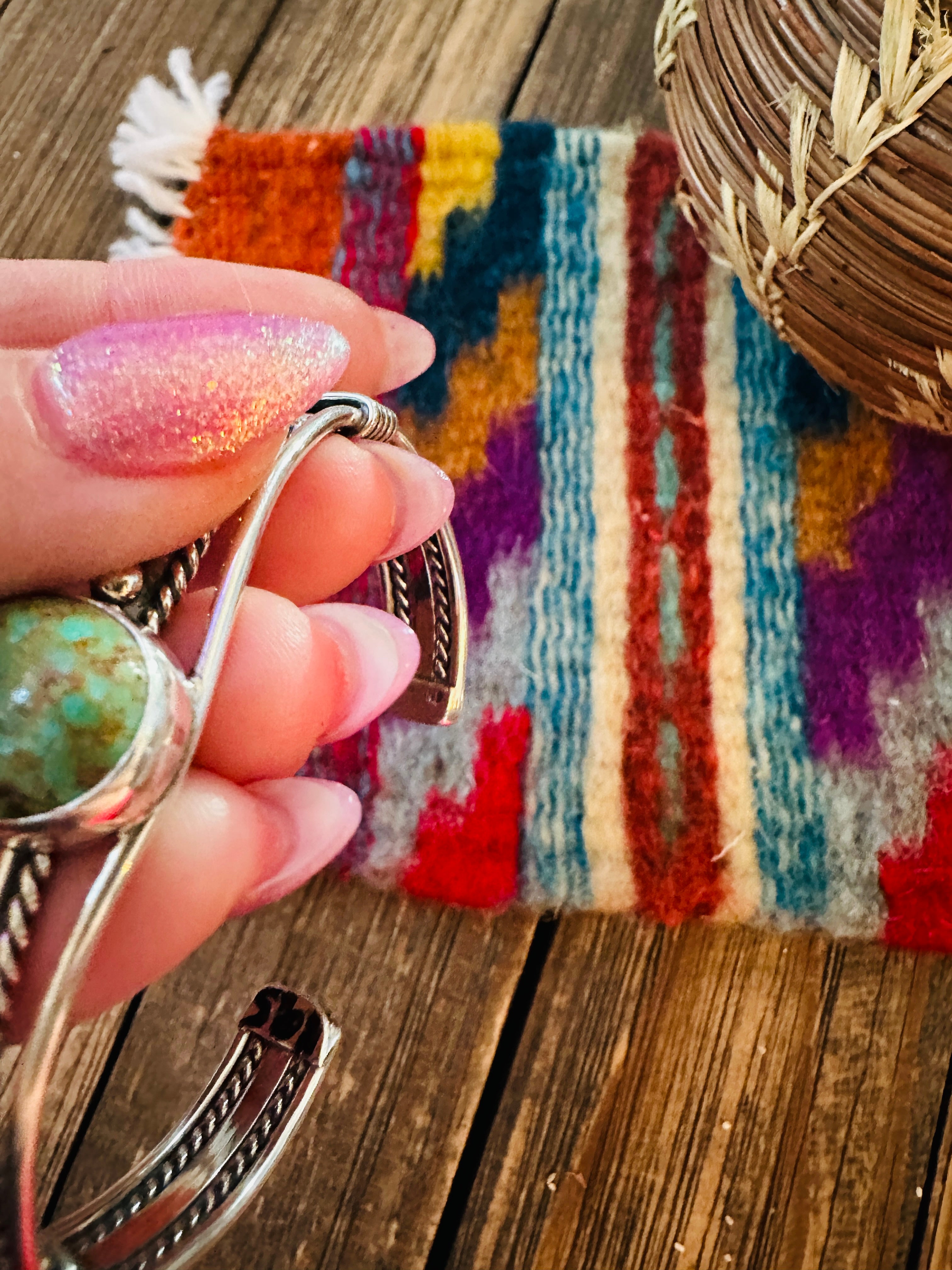 Handcrafted Turquoise & Sterling Silver Cuff Bracelet