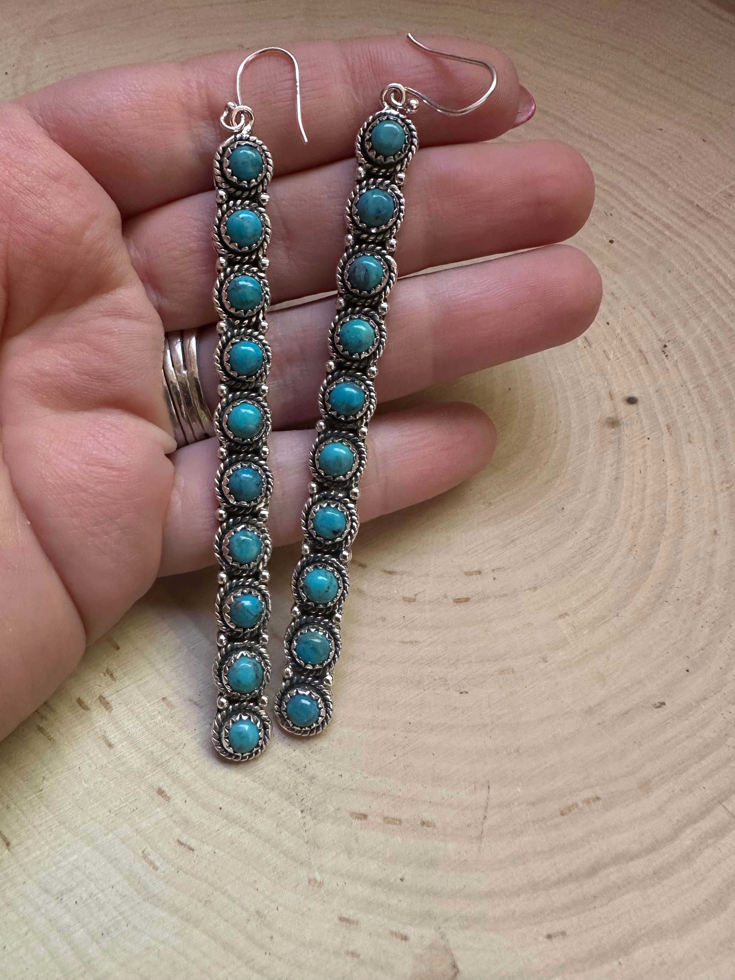 Handmade Turquoise and Sterling Silver Dangles