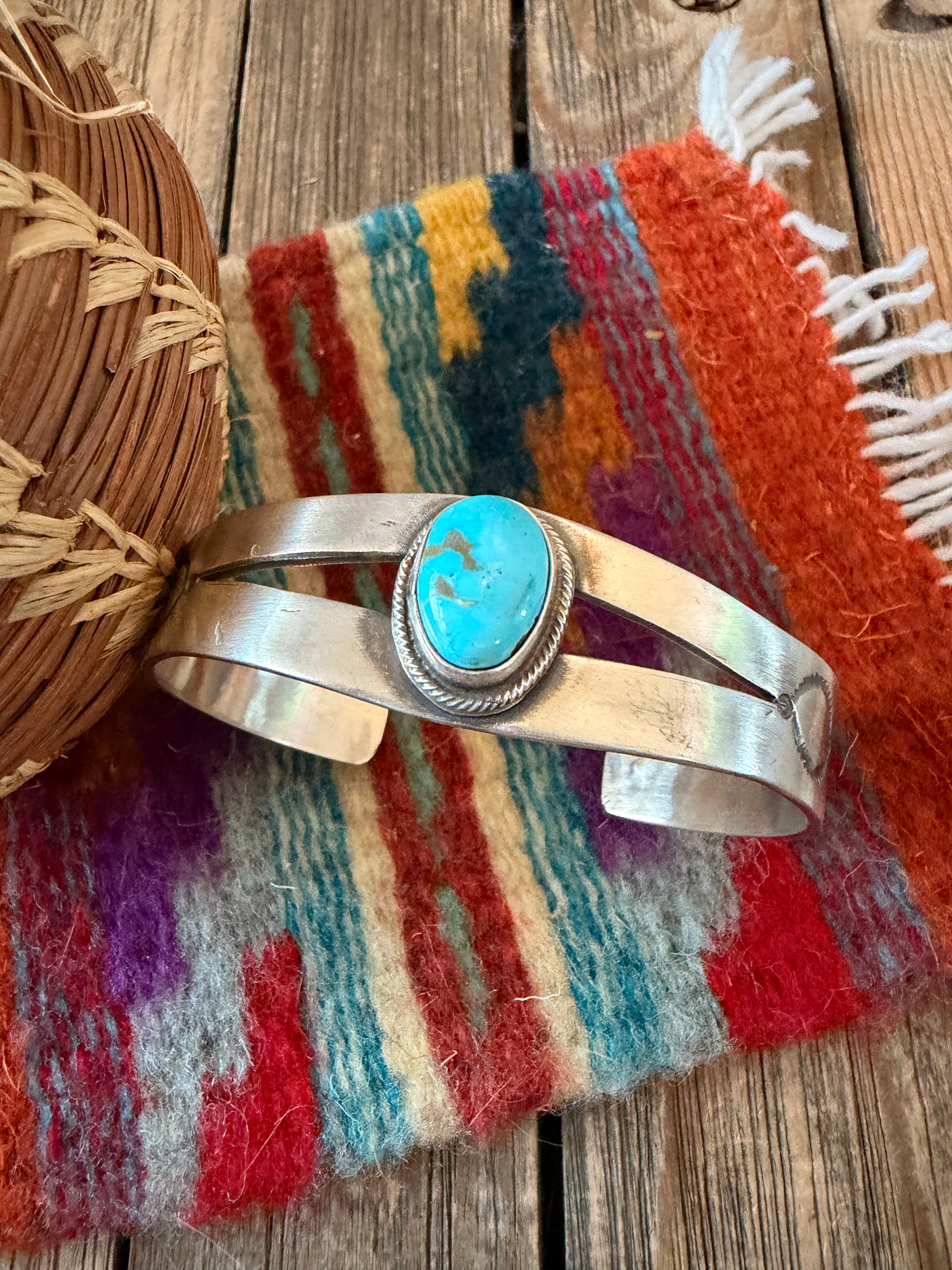 Handcrafted Sterling Silver & Turquoise Cuff Bracelet