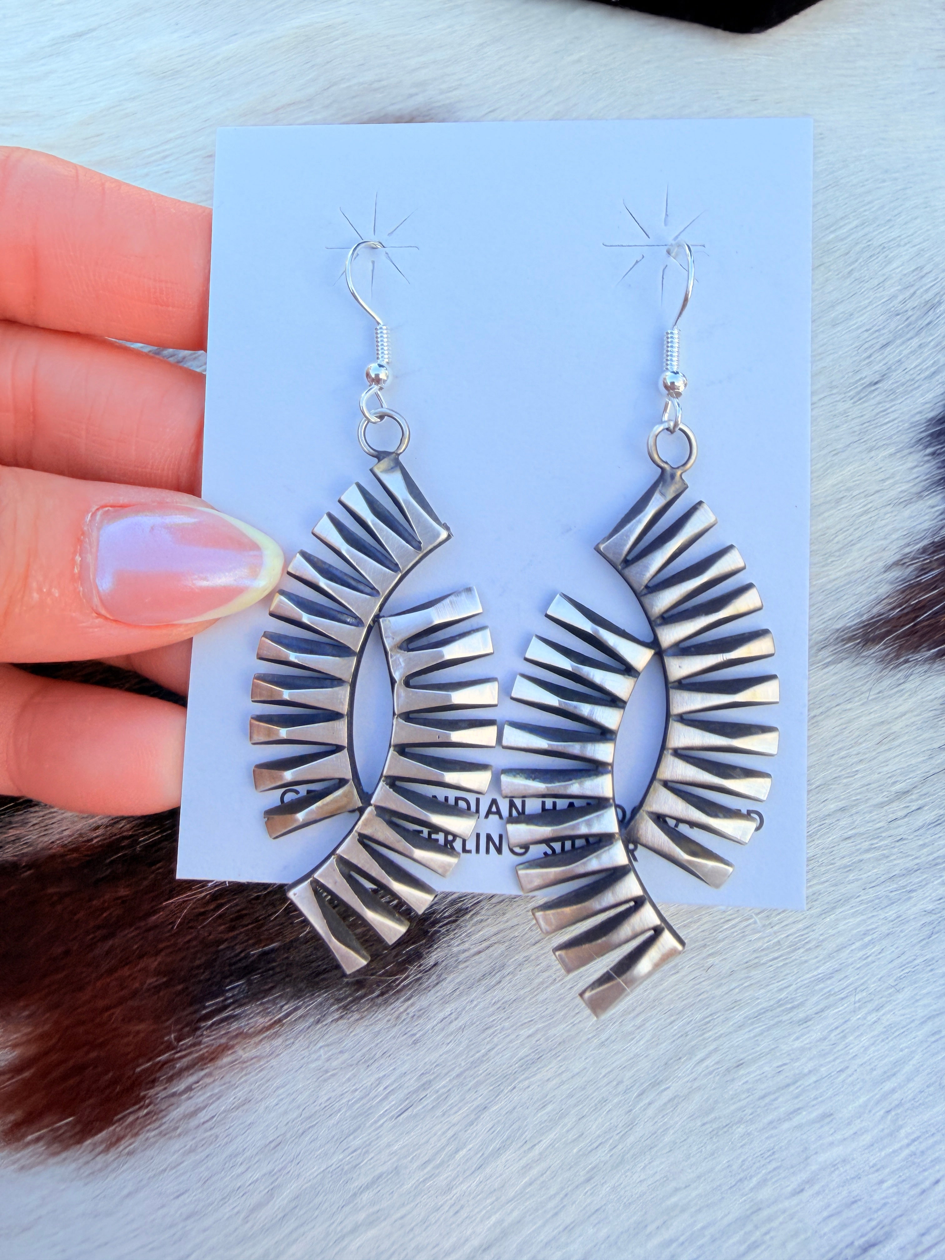 Handcrafted Beth Dutton Collection Sterling Silver Dangle Earrings