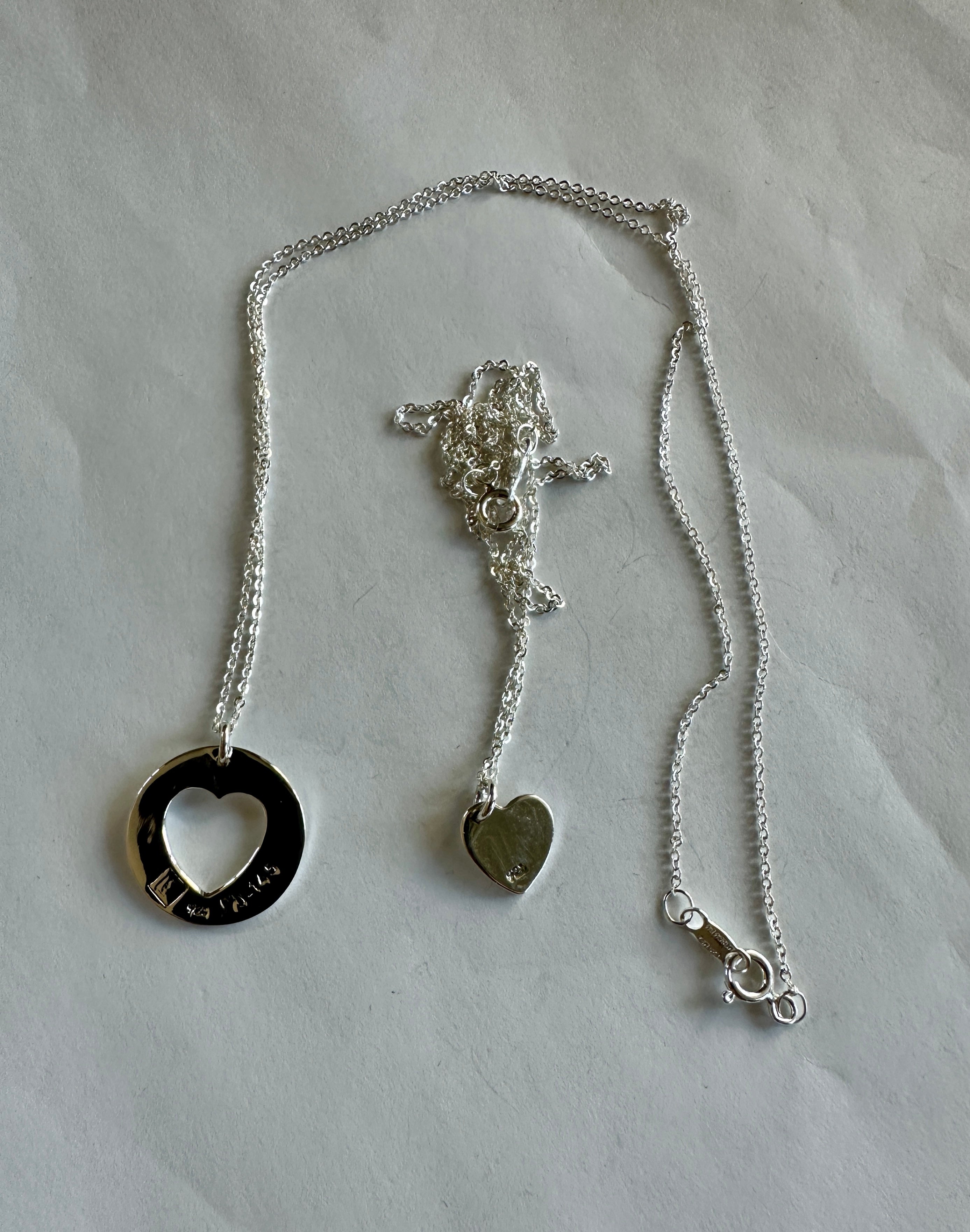 Heart and Cutout Double Necklace