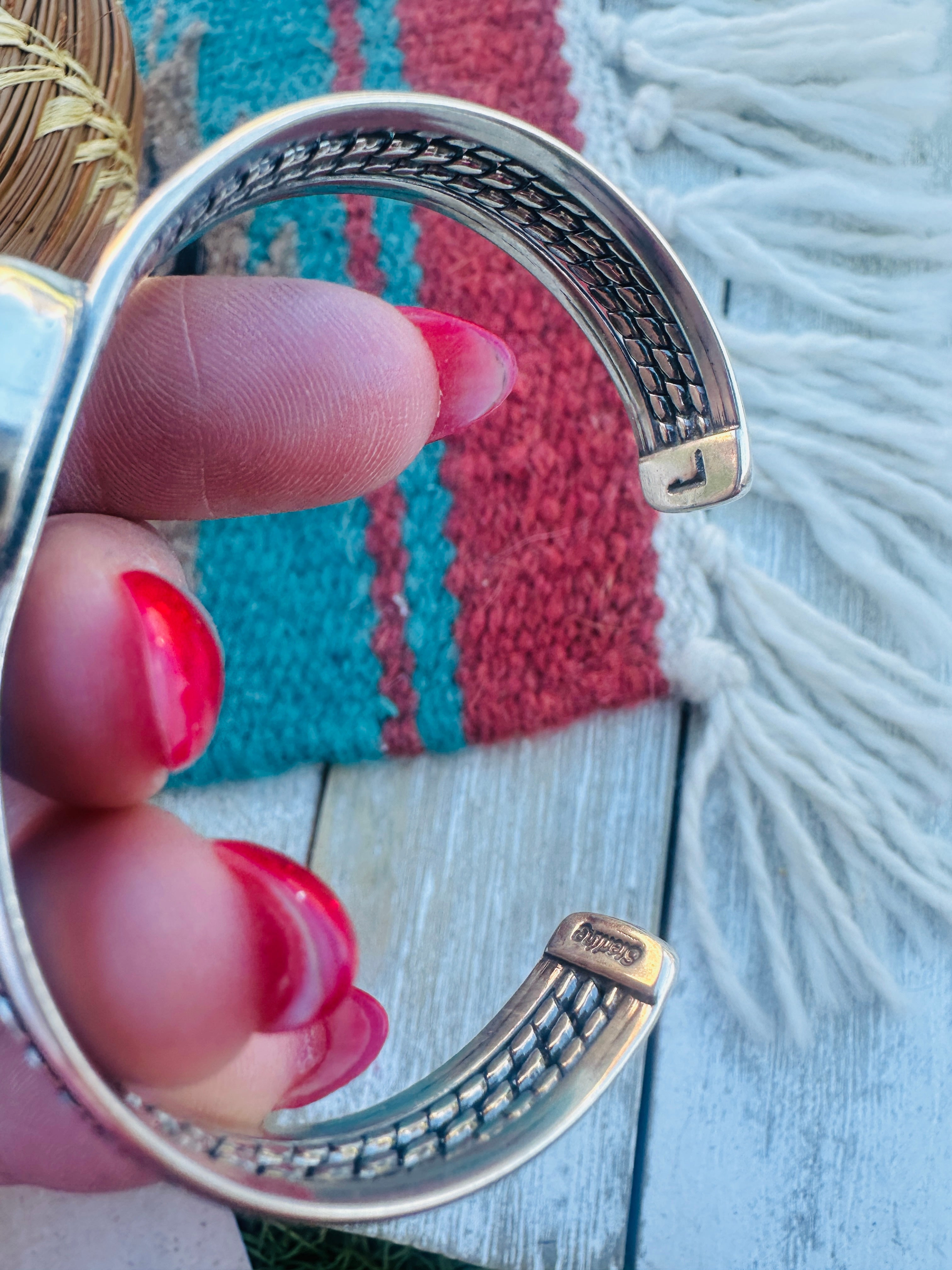 Handcrafted Pink Dream Mojave & Sterling Silver Cuff Bracelet