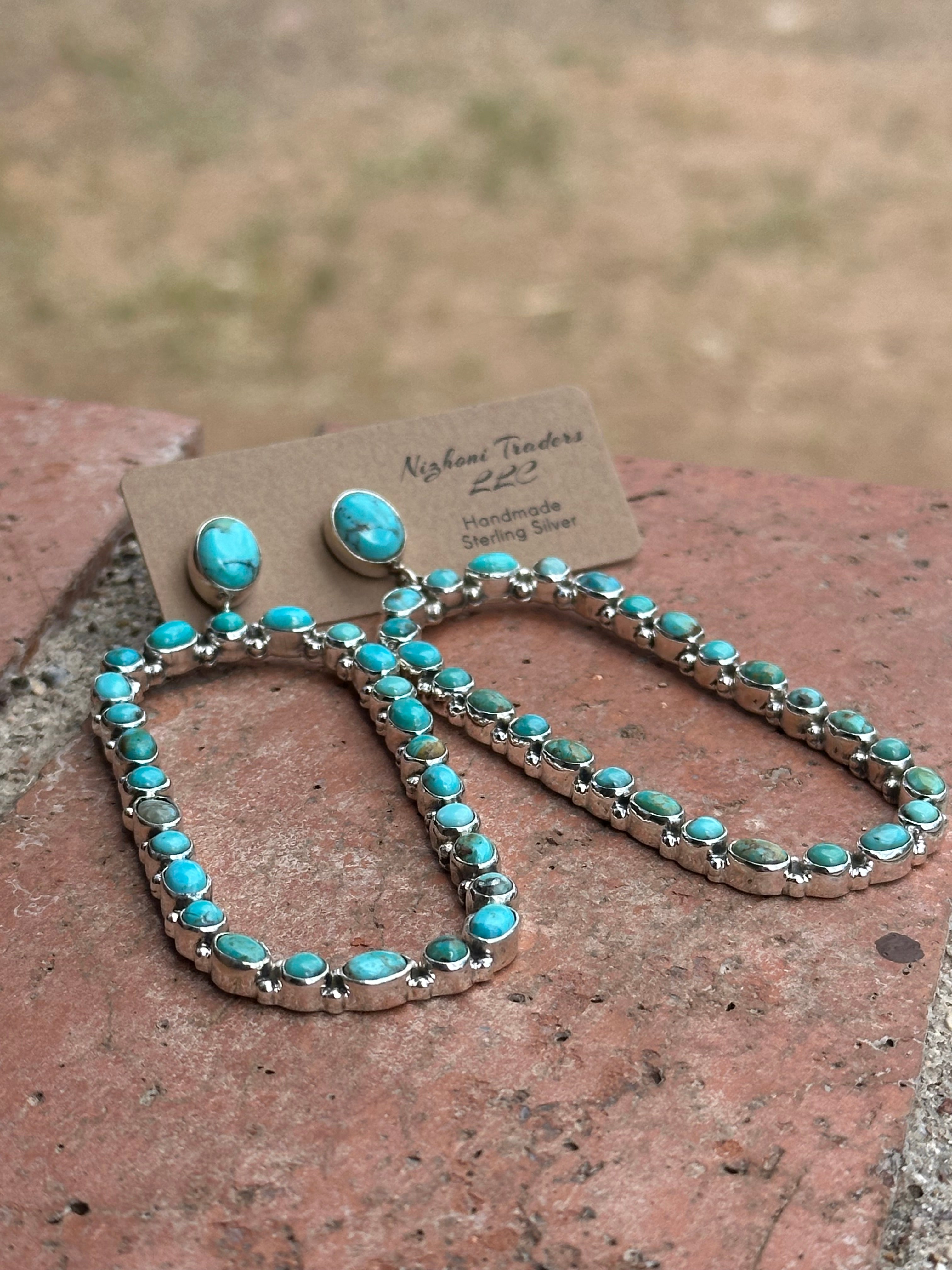 Tubac Royston Turquoise and Sterling Silver Statement Dangles