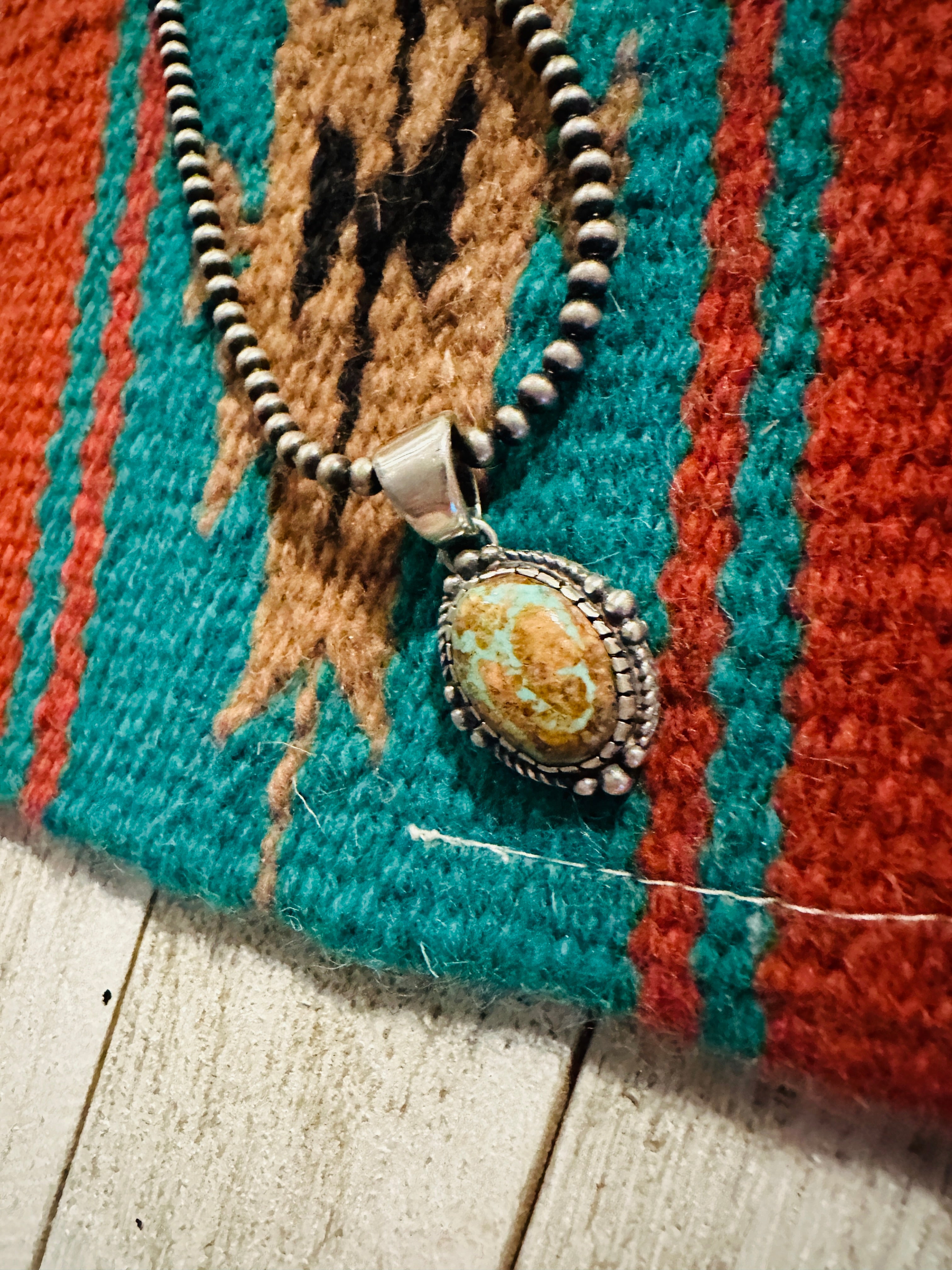 Navajo Number 8 Turquoise & Sterling Silver Pendant