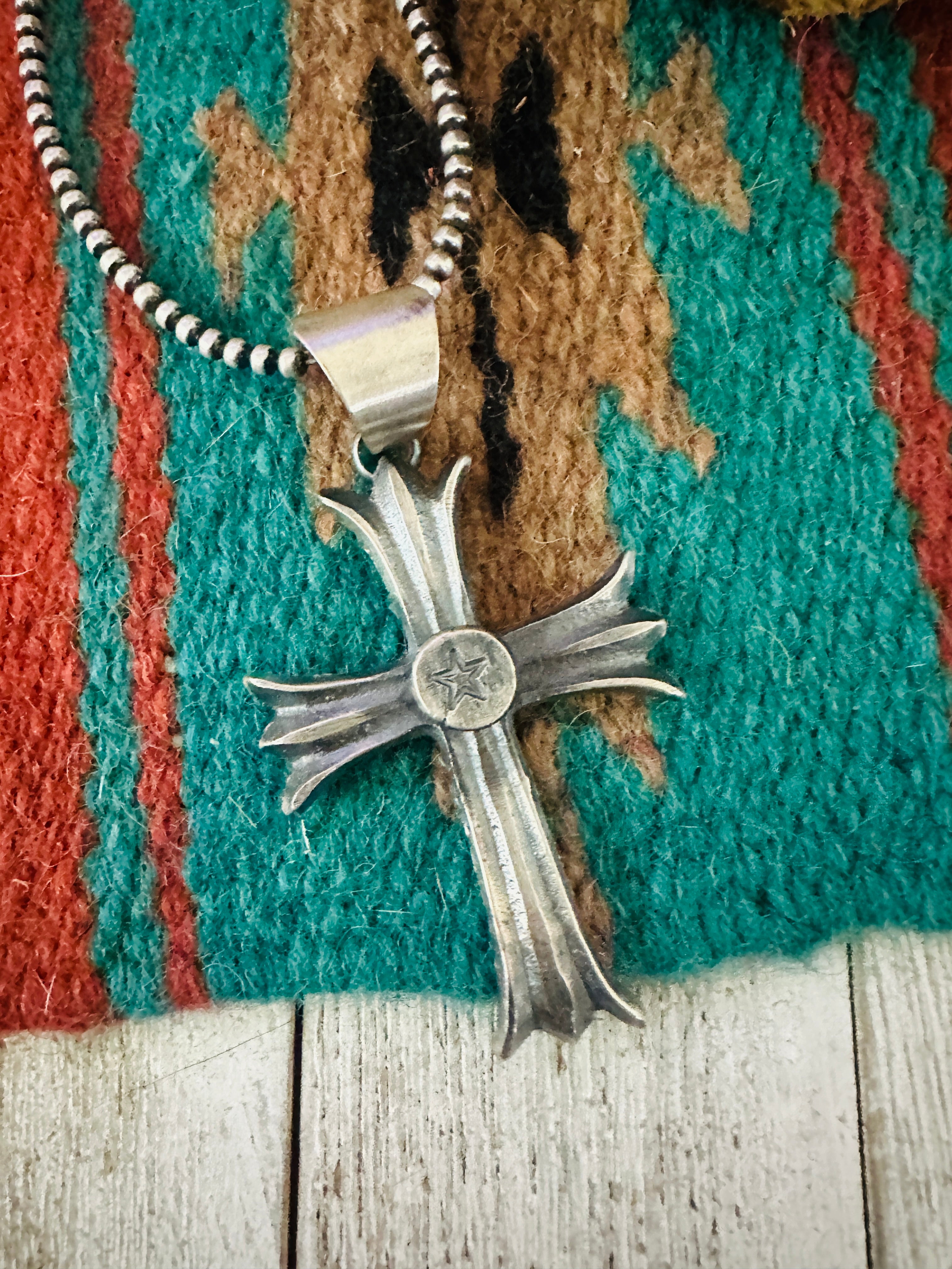 Handcrafted Sterling Silver Star Cross Pendant by Chimney Butte