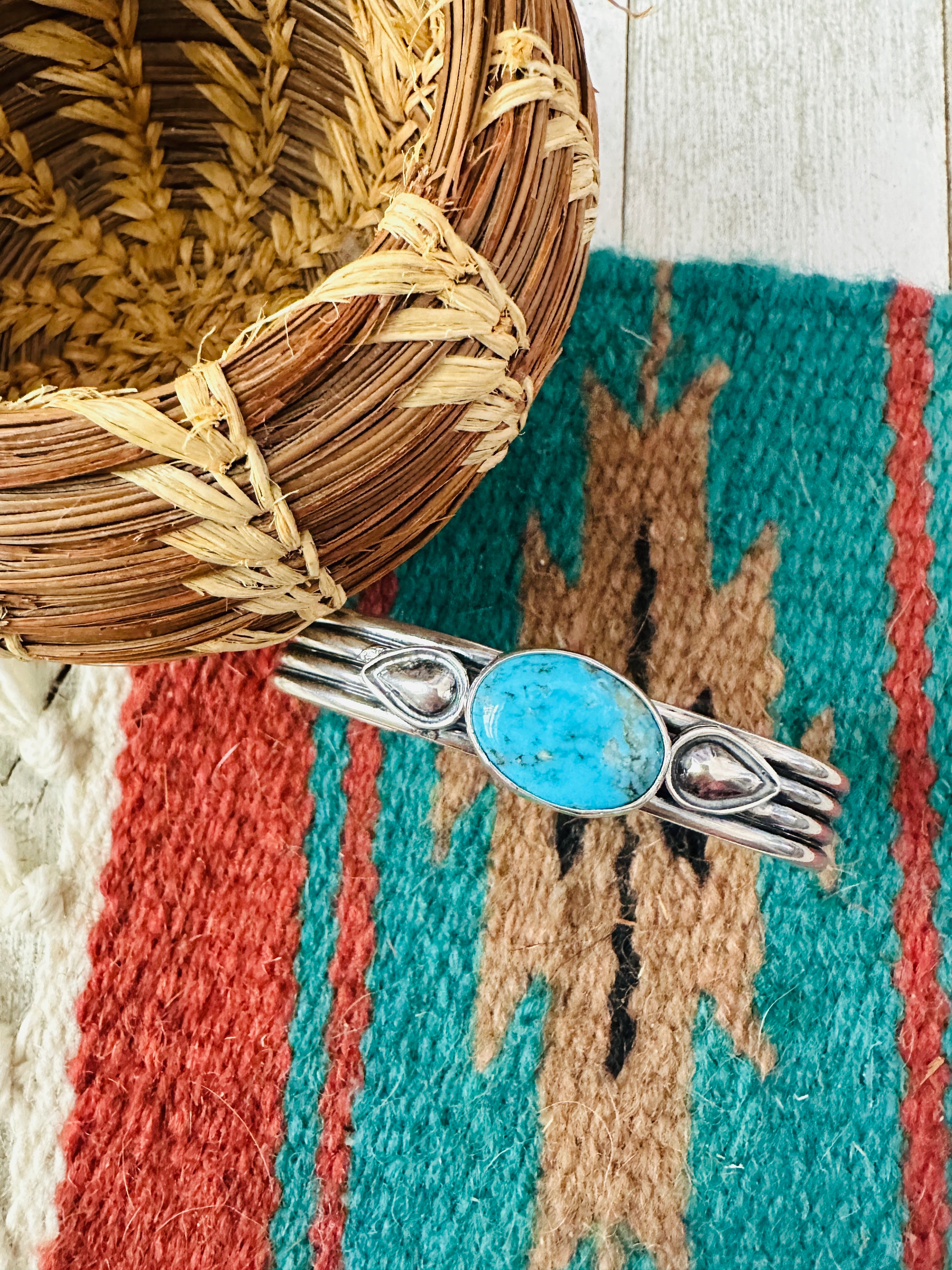 Handcrafted Sterling Silver & Turquoise Cuff Bracelet